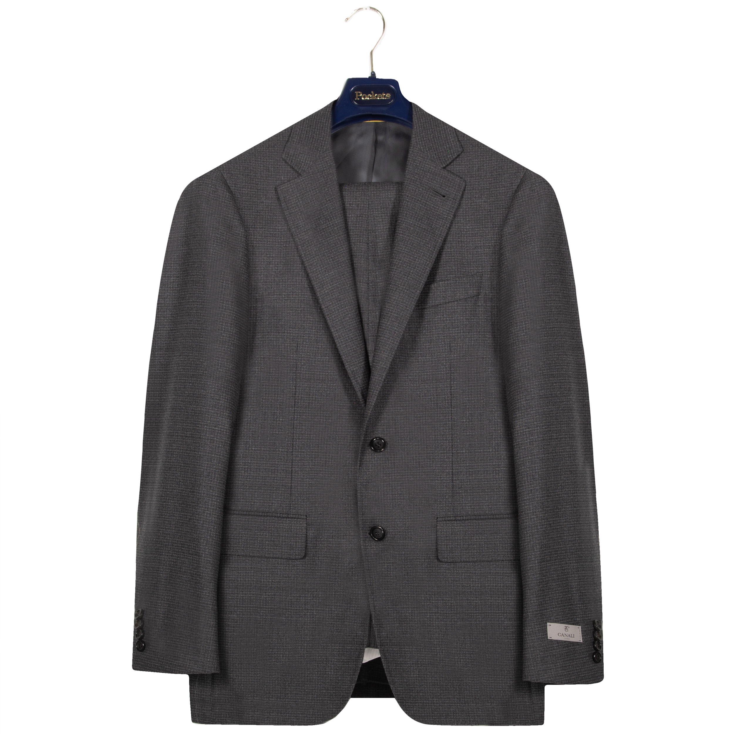 Canali Kei Stretch Wool Micro Patterned Suit Grey