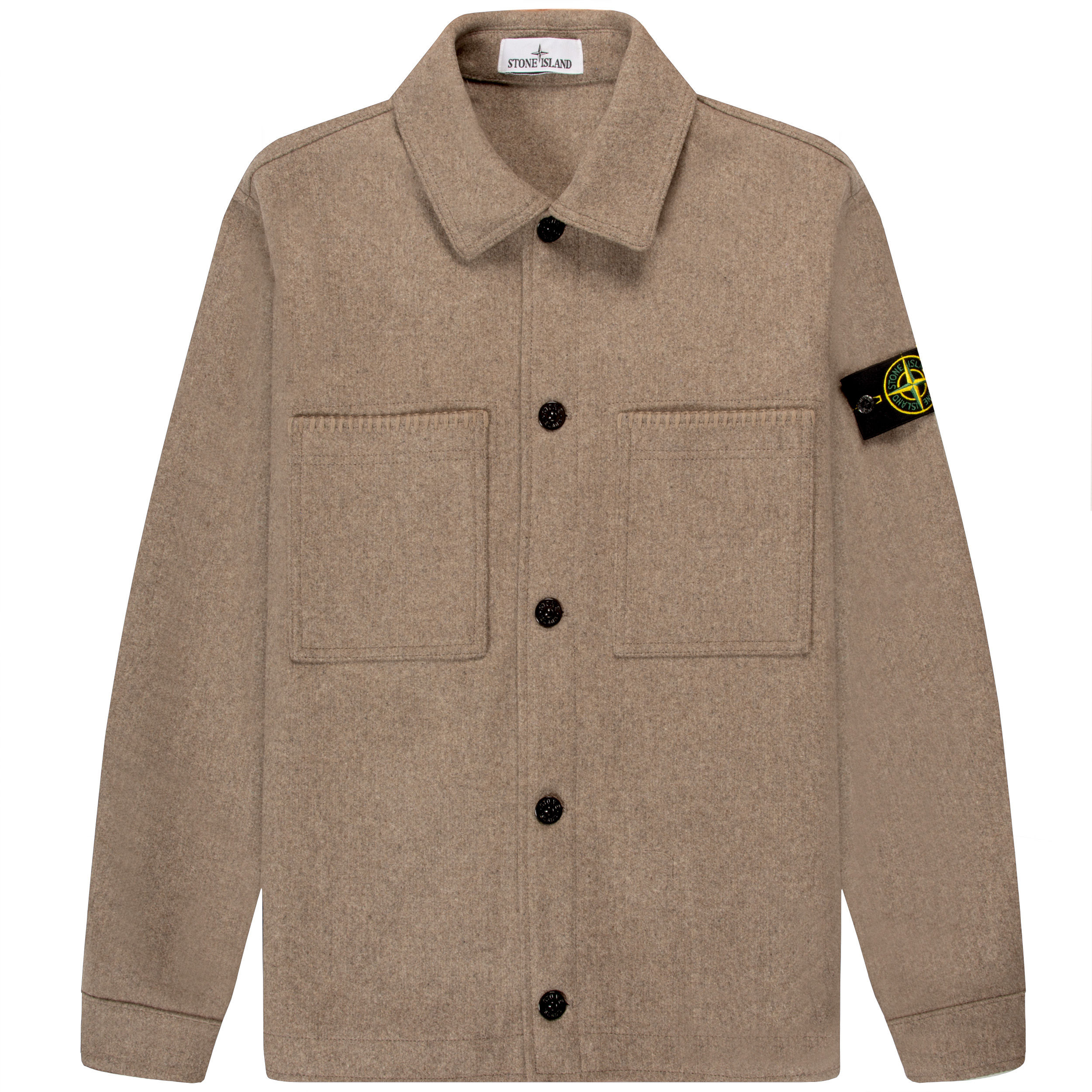 Stone Island Panno Speciale Wool Overshirt Beige