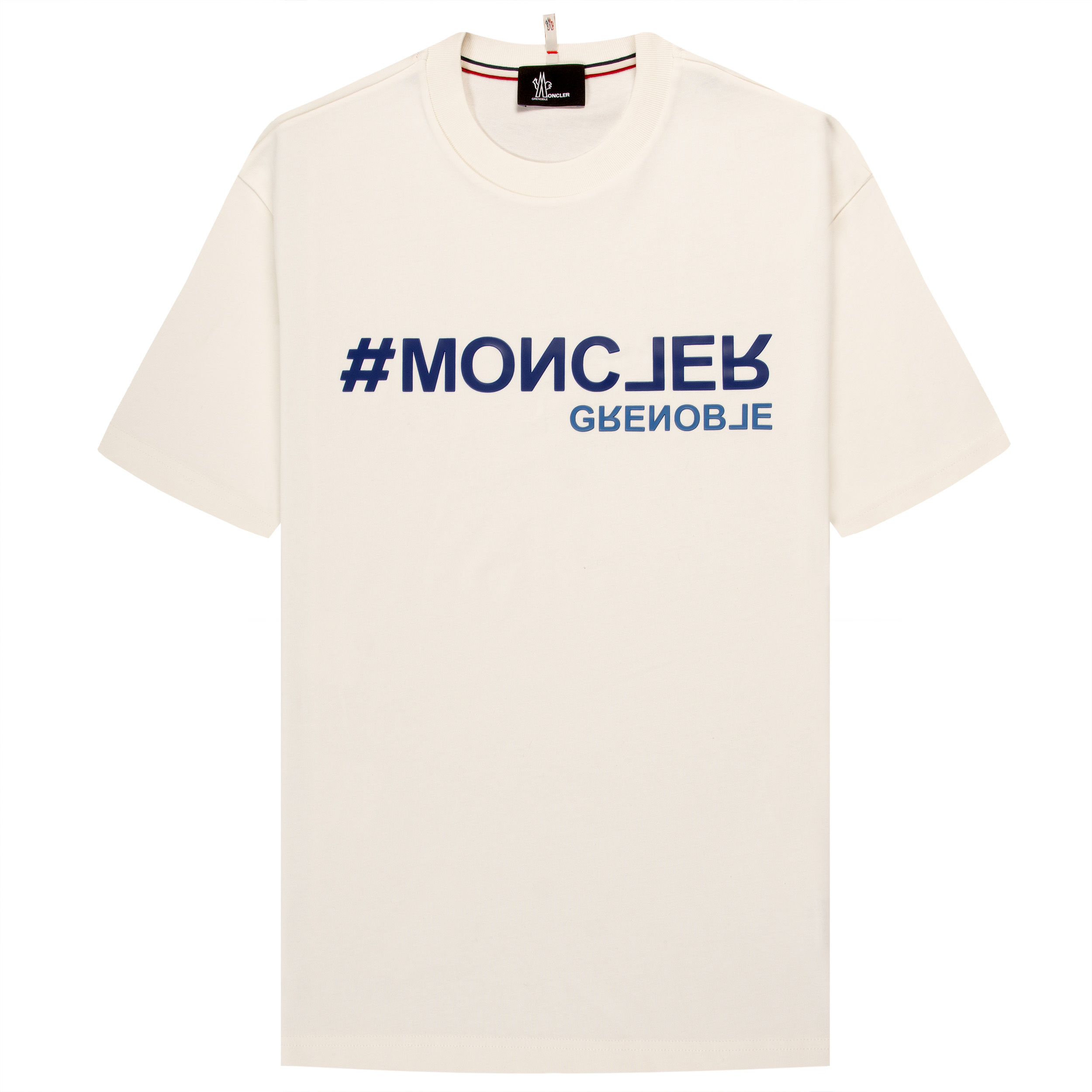Moncler Grenoble Hashtag Printed Logo T-Shirt White
