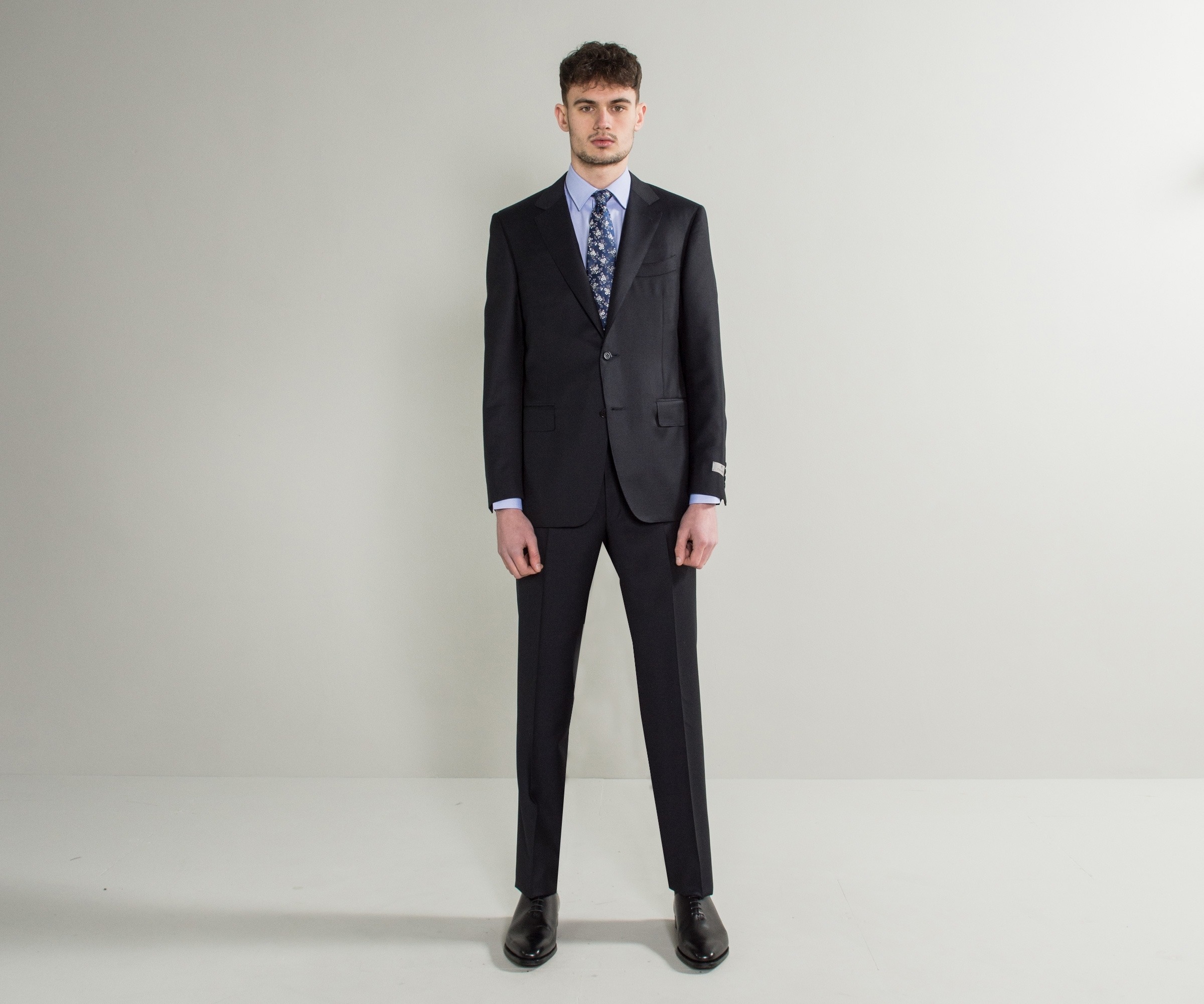 Canali Essential Regular Fit Suit Trousers Navy