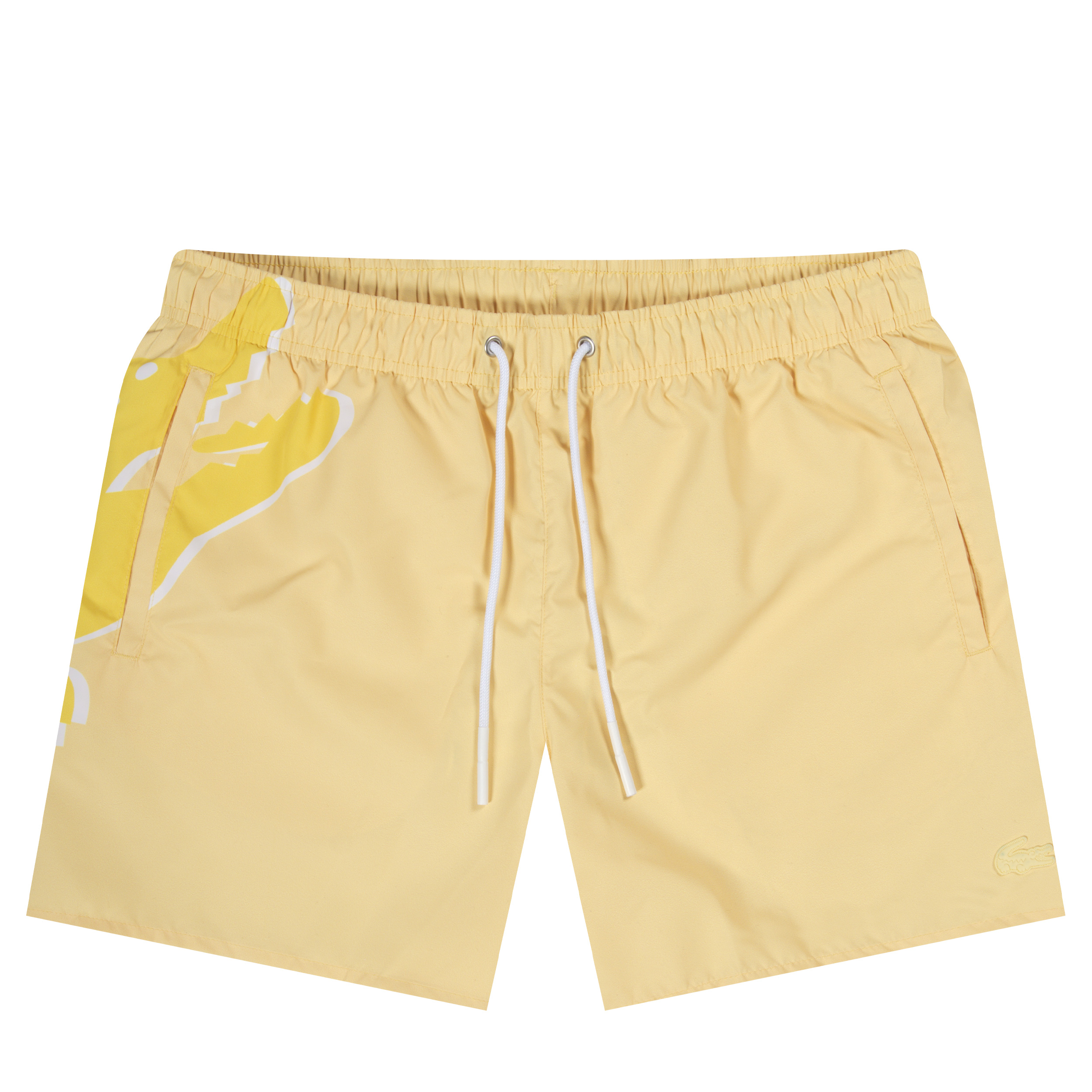 Lacoste ’Oversized Croc Print’ Quick Dry Swim Shorts Yellow
