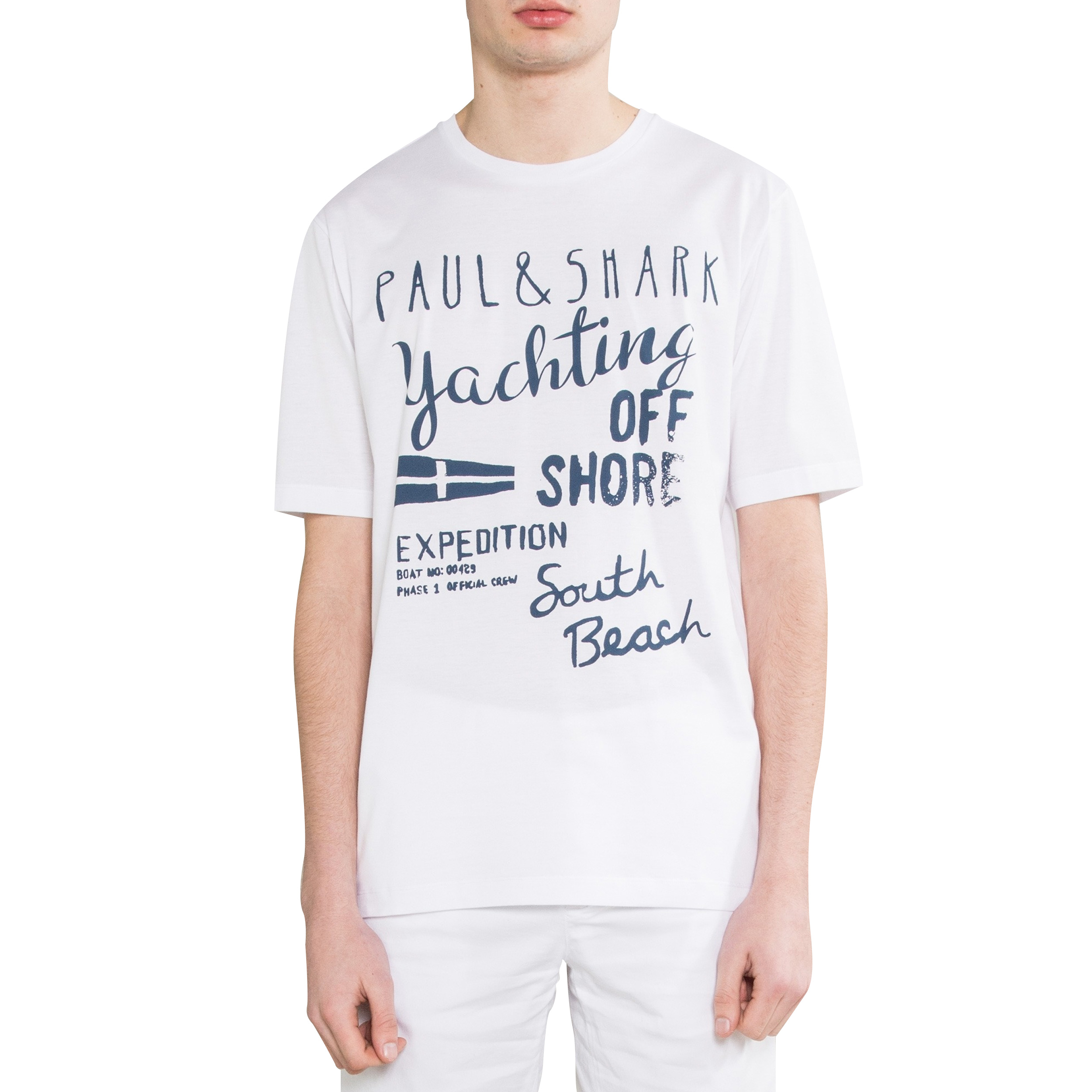 Paul & Shark Graffiti Printed T-Shirt White
