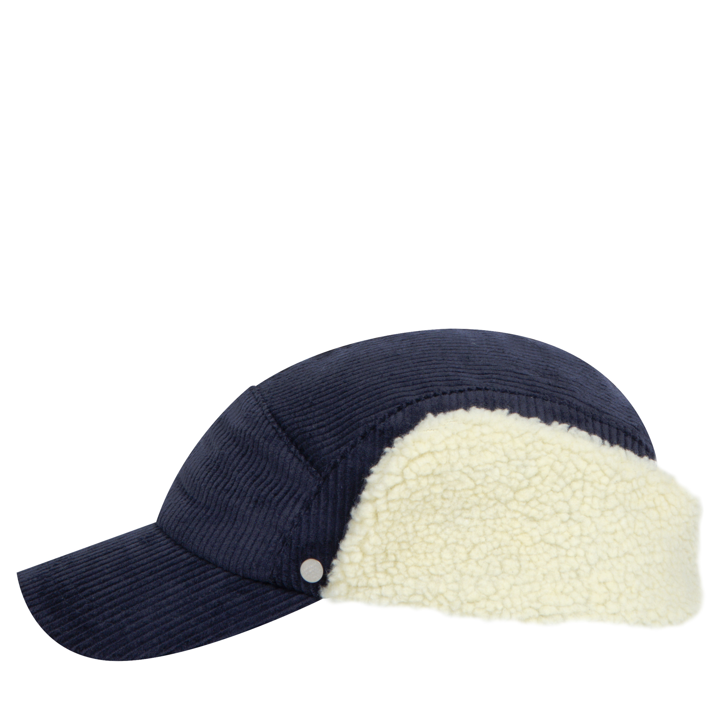 Paul Smith ’Corduroy’ Shearling Lined Cap Navy