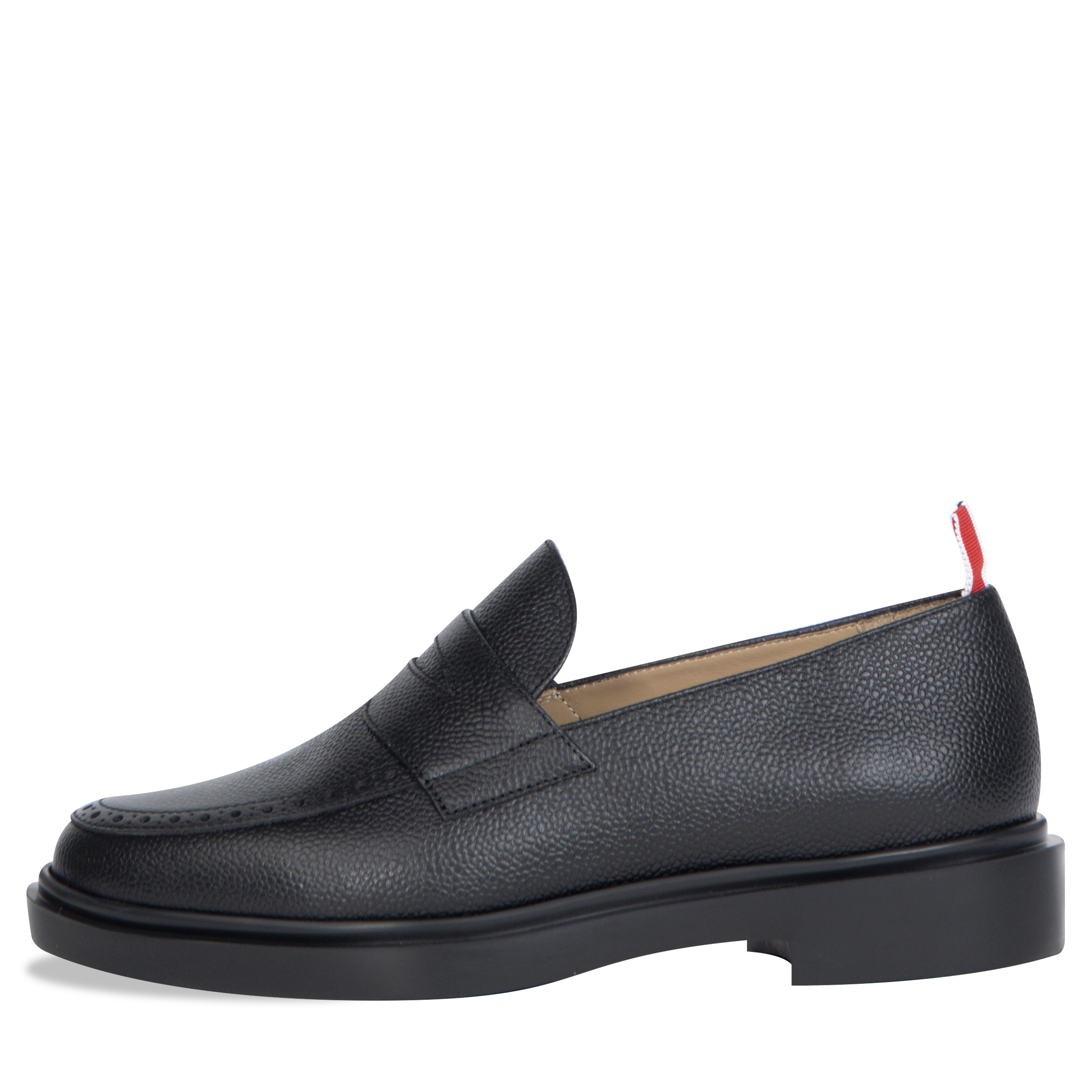 Thom Browne ’PEBBLE GRAIN’ RUBBER SOLE PENNY LOAFER BLACK