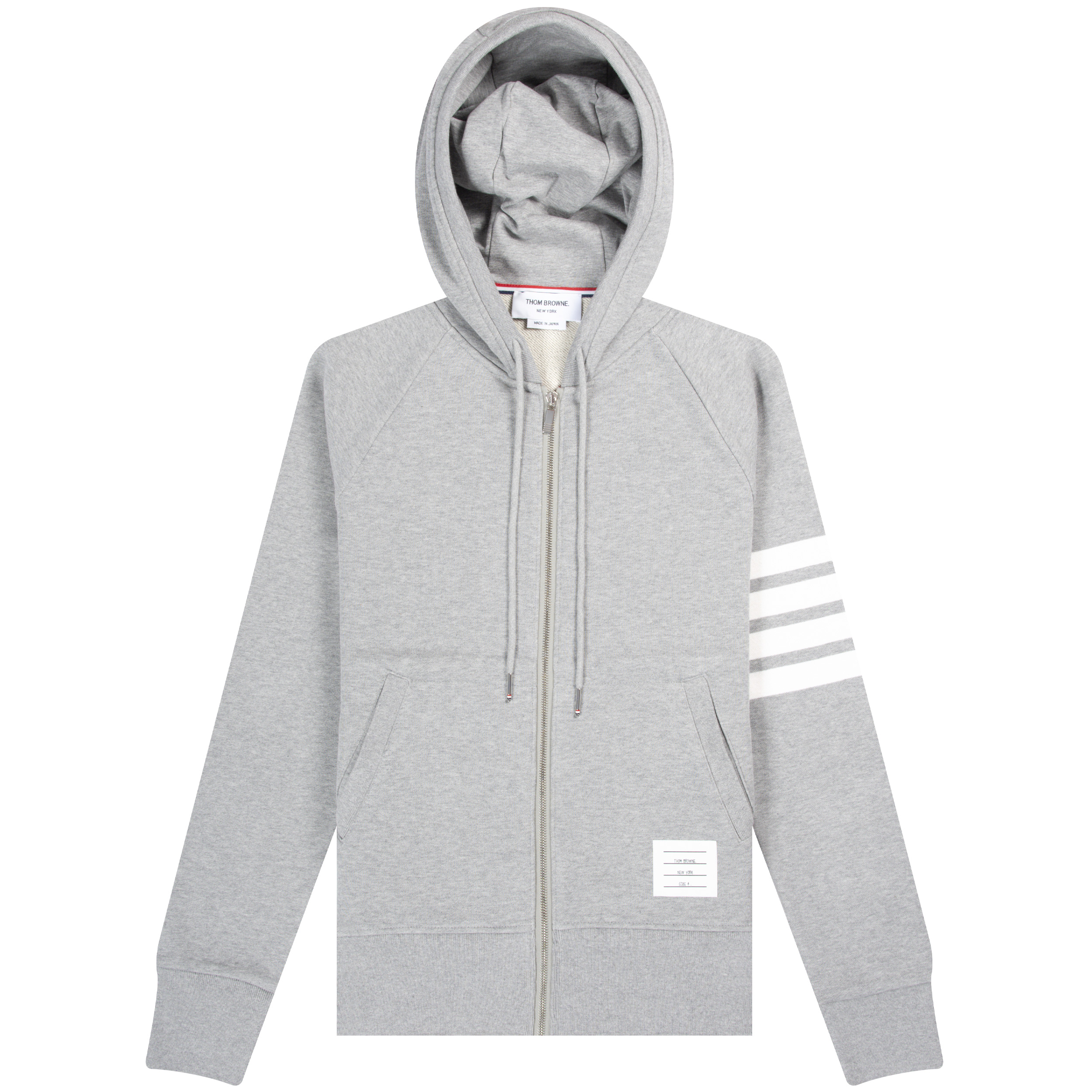 Thom Browne ’LOOPBACK JERSEY KNIT’ ENGINEERED 4-BAR CLASSIC HOODIE LIGHT GREY