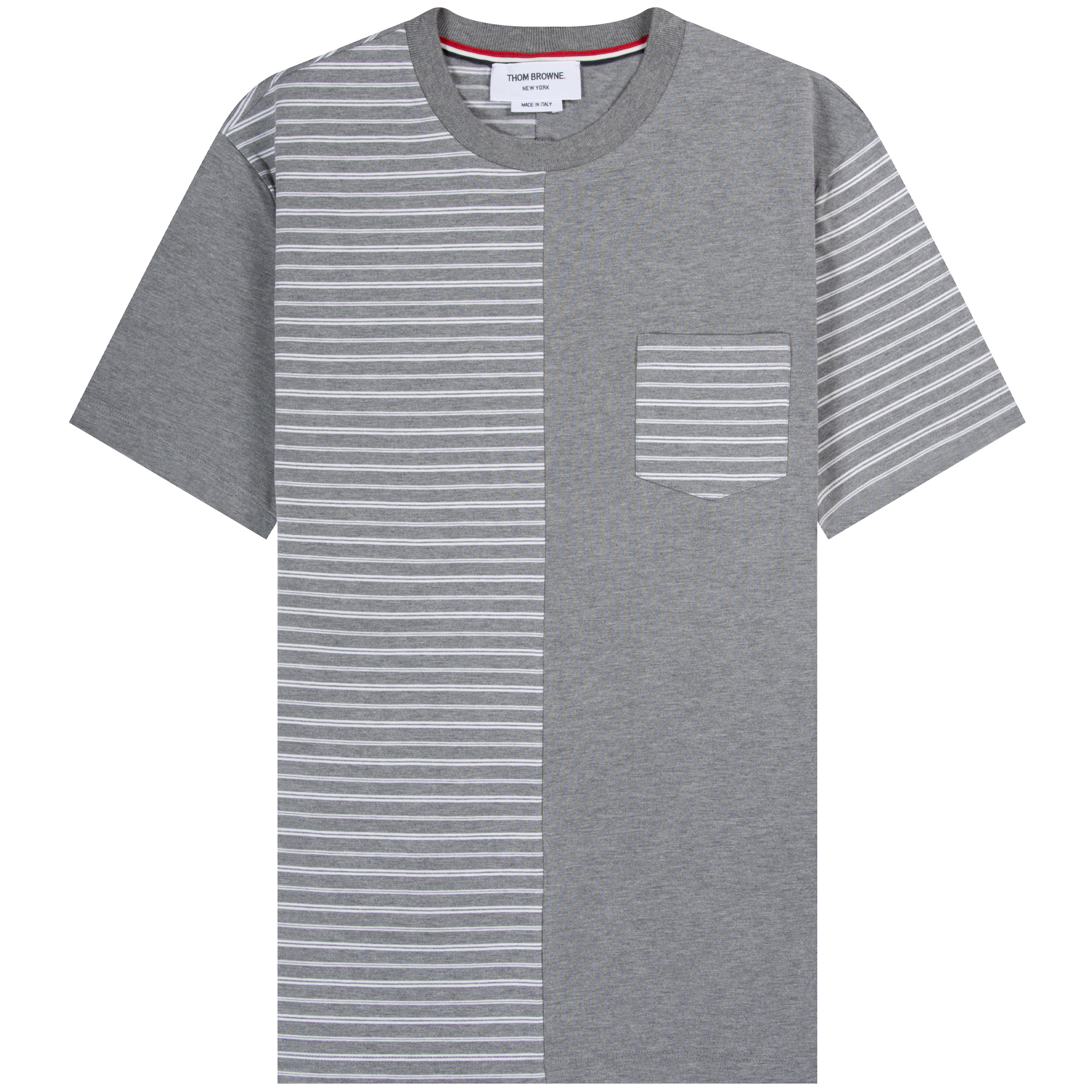 Thom Browne ’1/2 Stripe’ T-Shirt Mid Grey