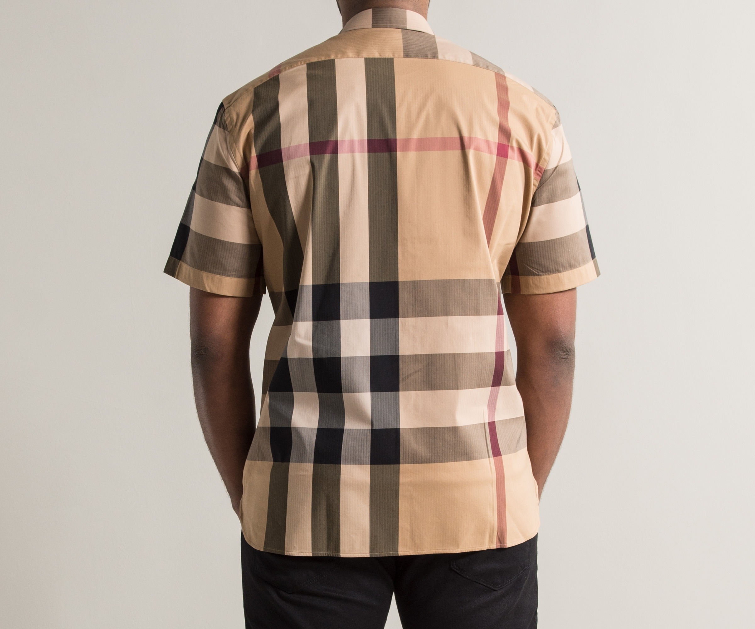 Burberry 'Thornaby' Luxury Cotton House Checked Short Sleeved Shirt Camel