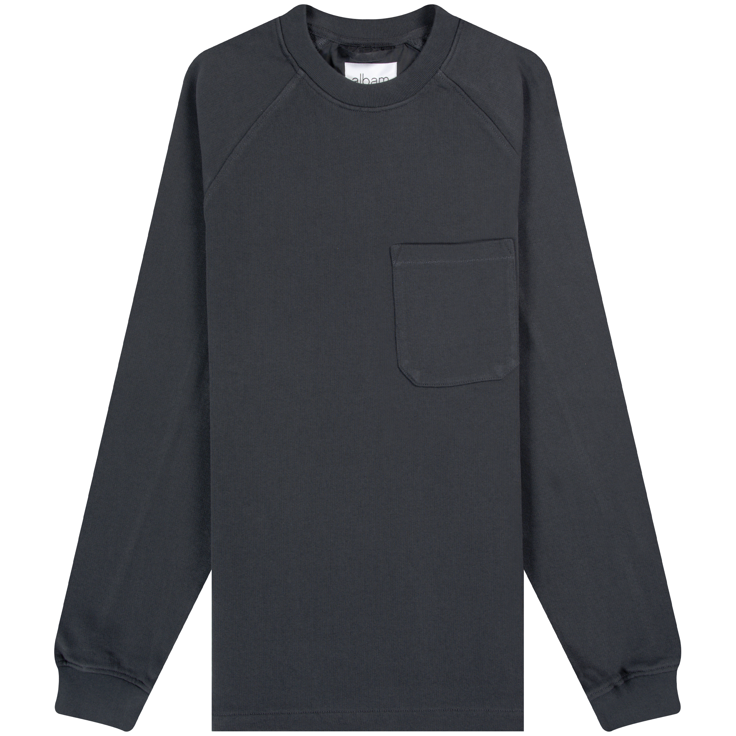 ALBAM ’Motormans’ Pigment Dyed Smock Sweatshirt Charcoal