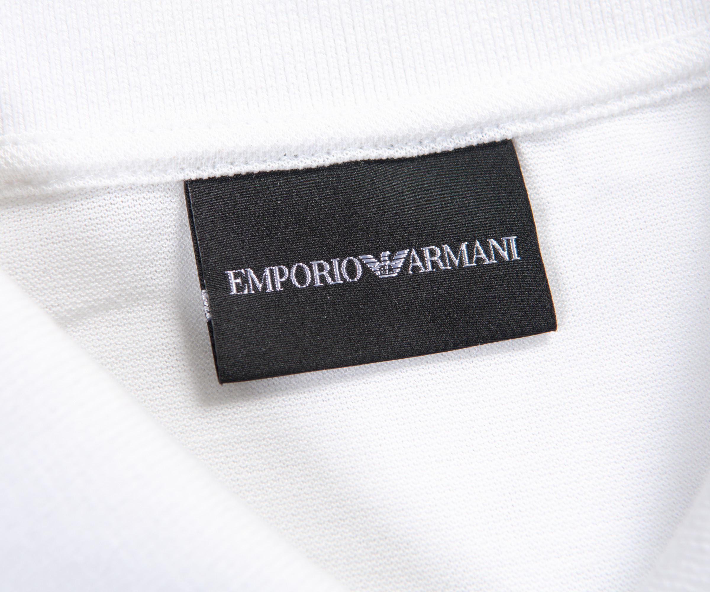 Emporio Armani Block Patch Logo Polo White