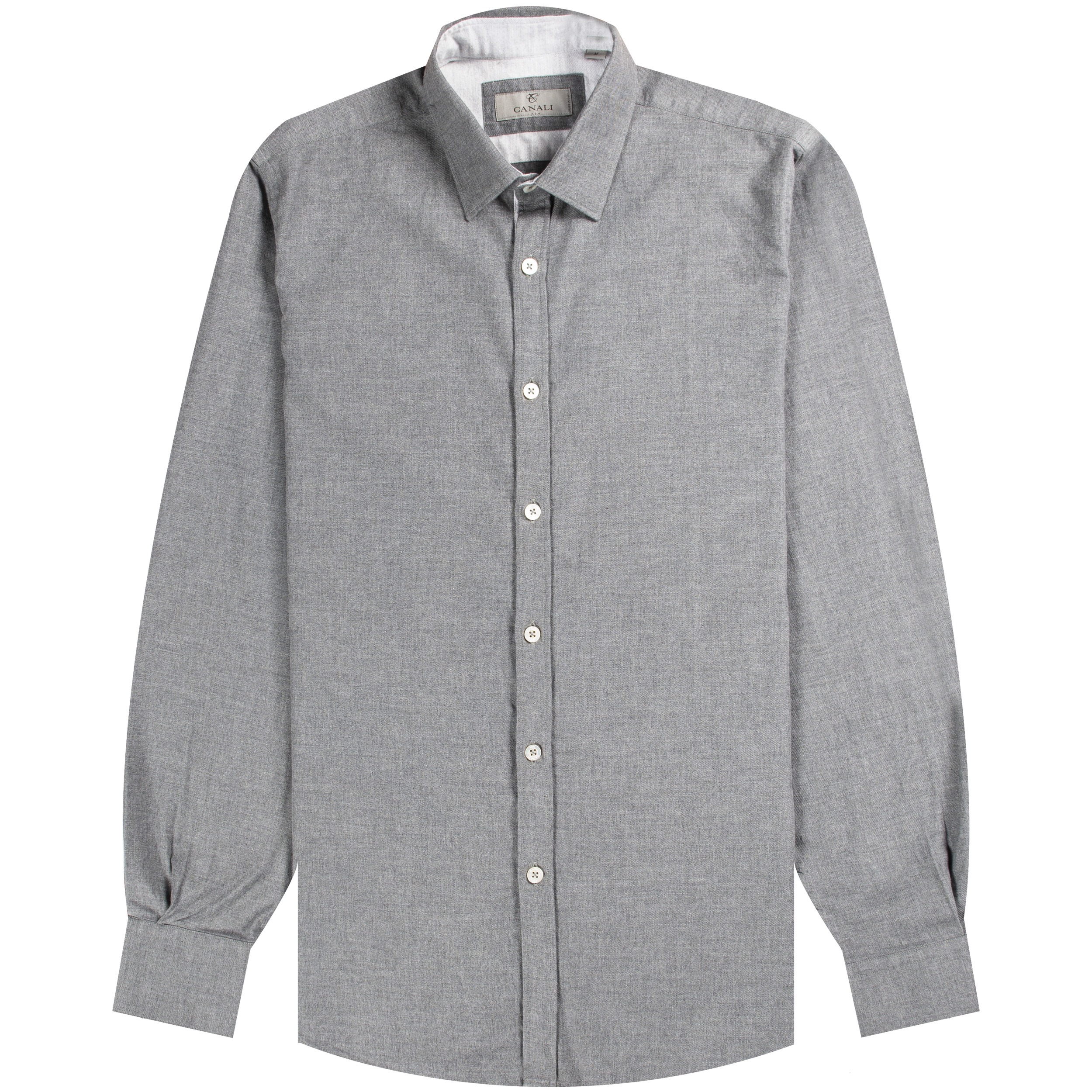 Canali Modern Fit Cotton Shirt Grey