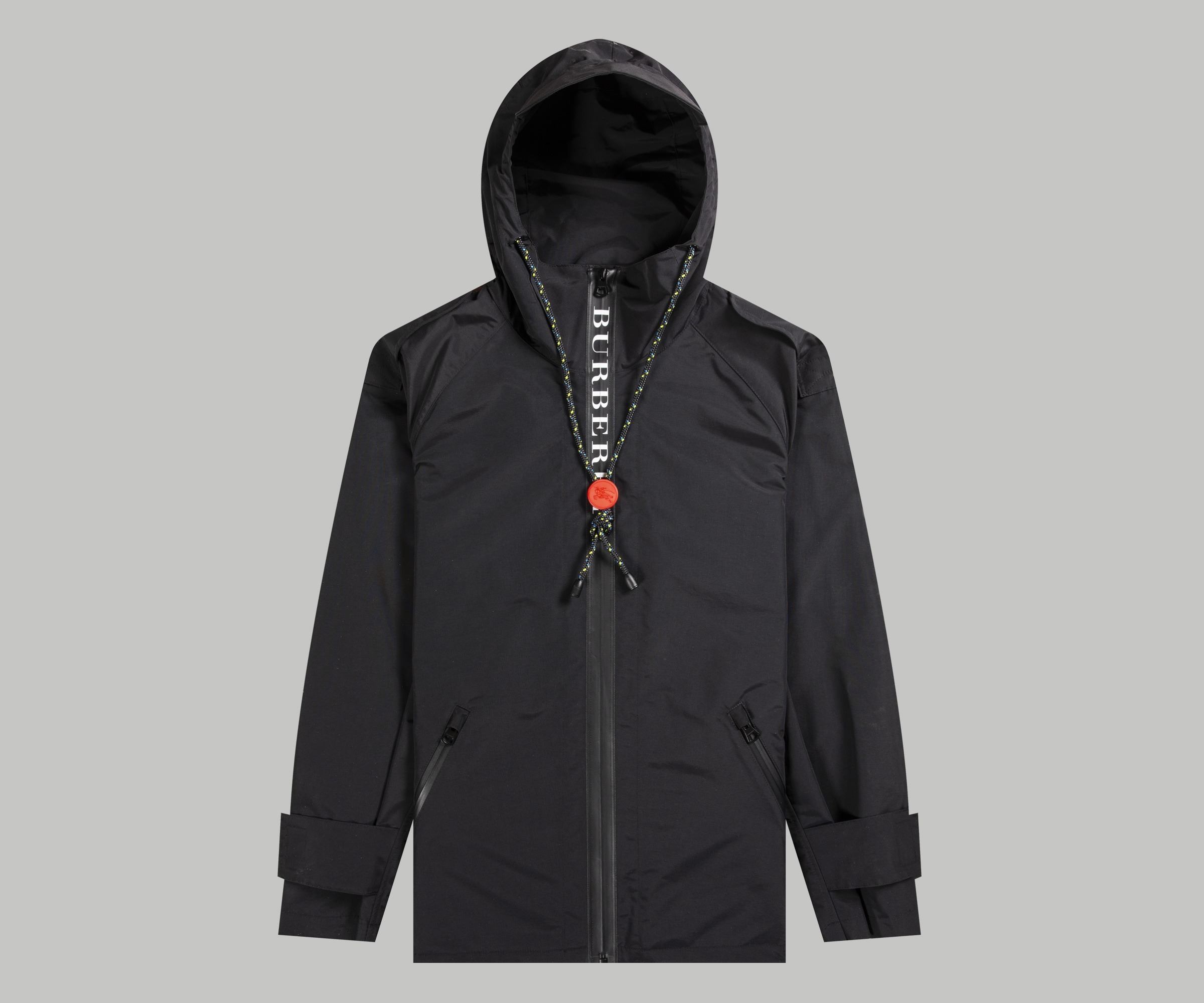 Burberry Bungee Cord Detail Hooded Parka Black