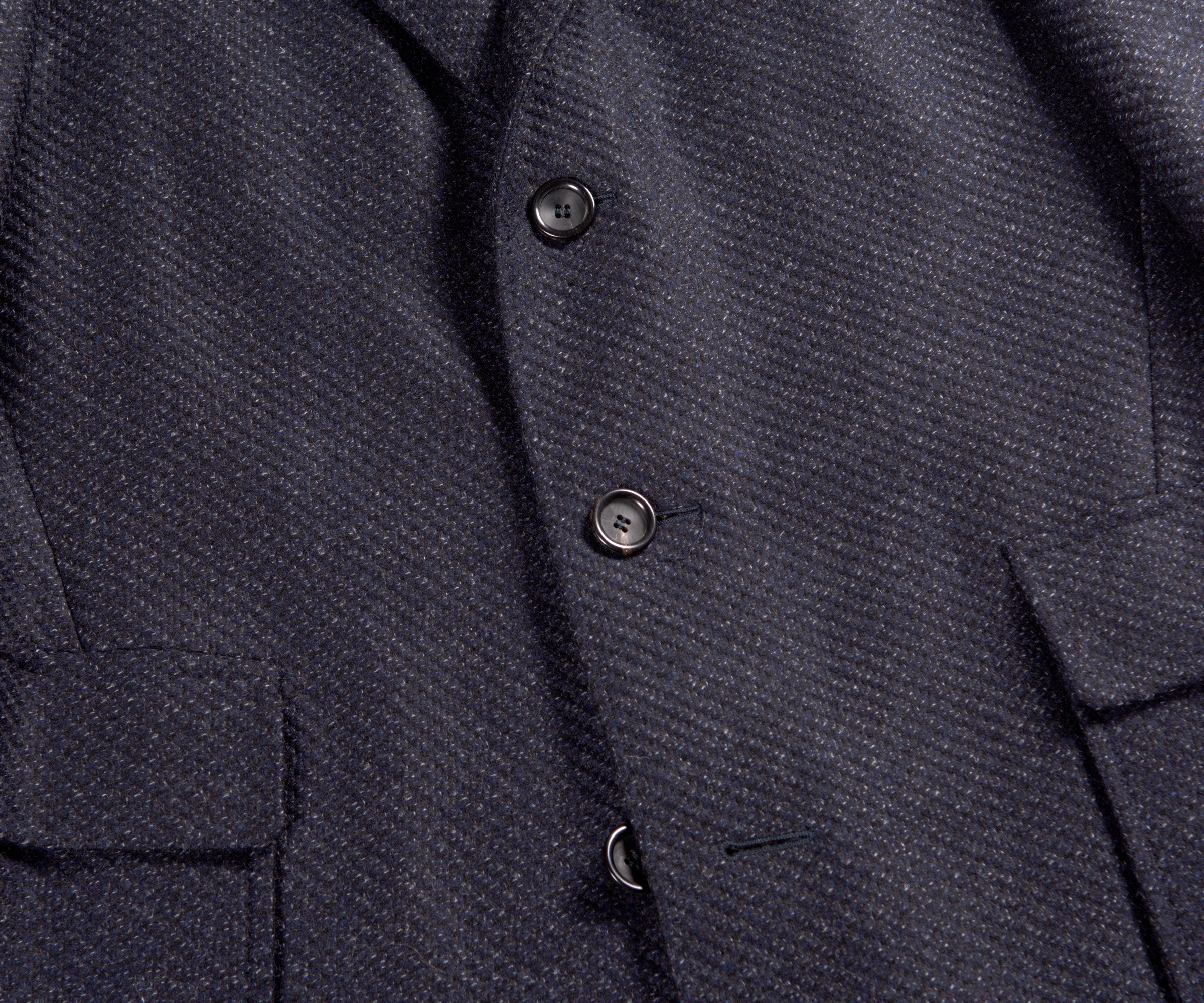 Canali 'Kei' Speckled Detail Overcoat Navy