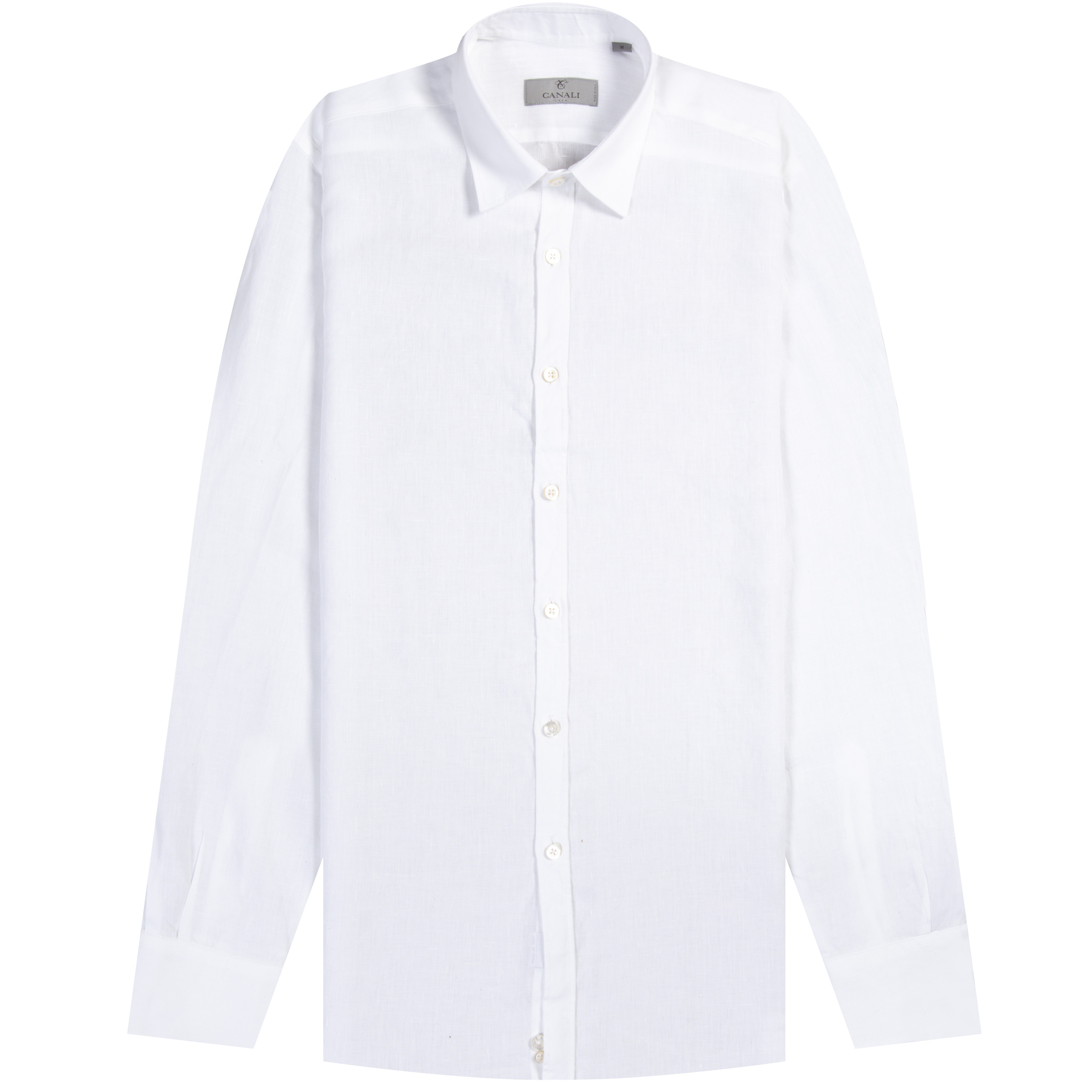Canali Modern Fit LS Linen Shirt White