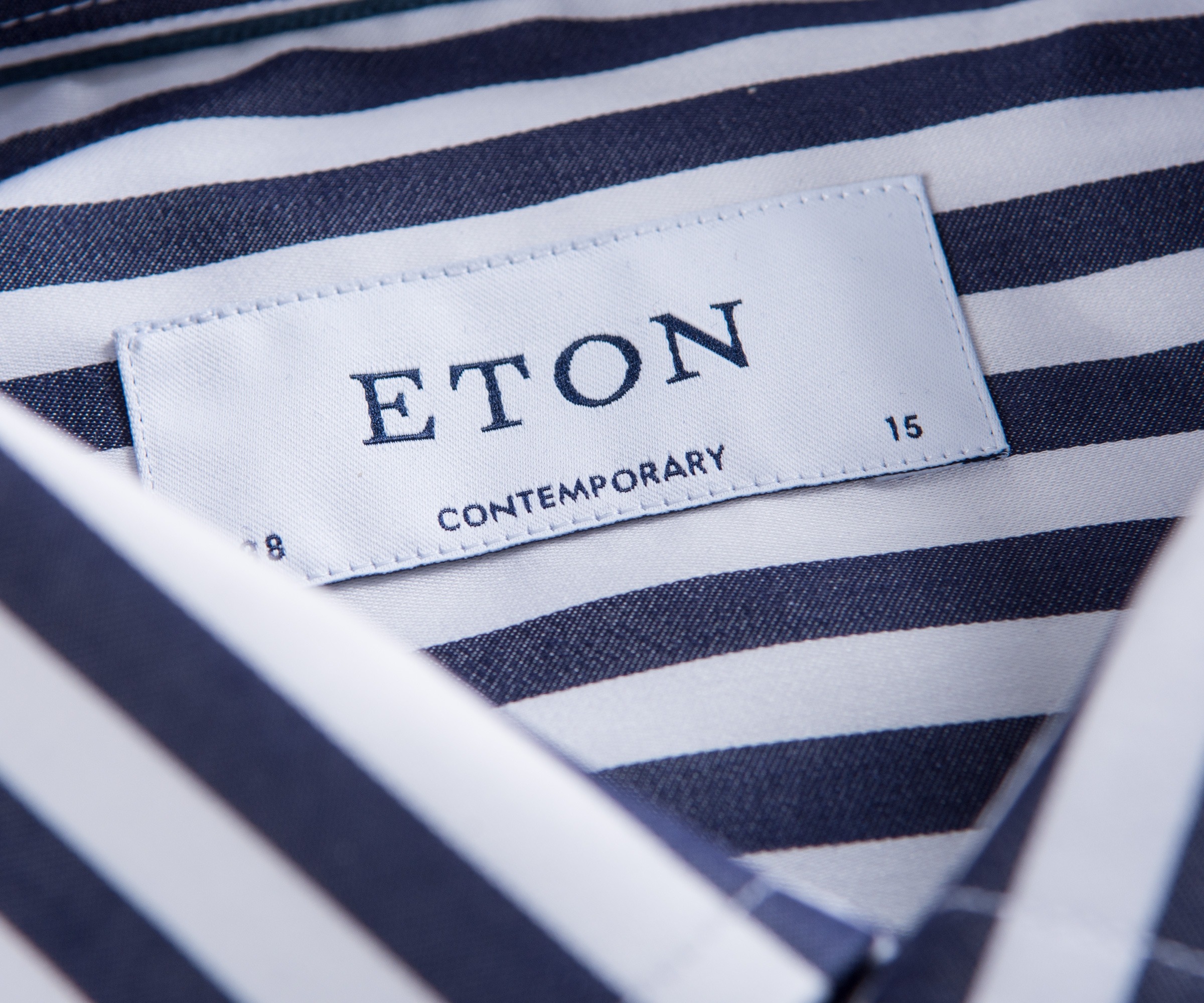 Eton Contemporary Fit Butchers Stripe Shirt Navy
