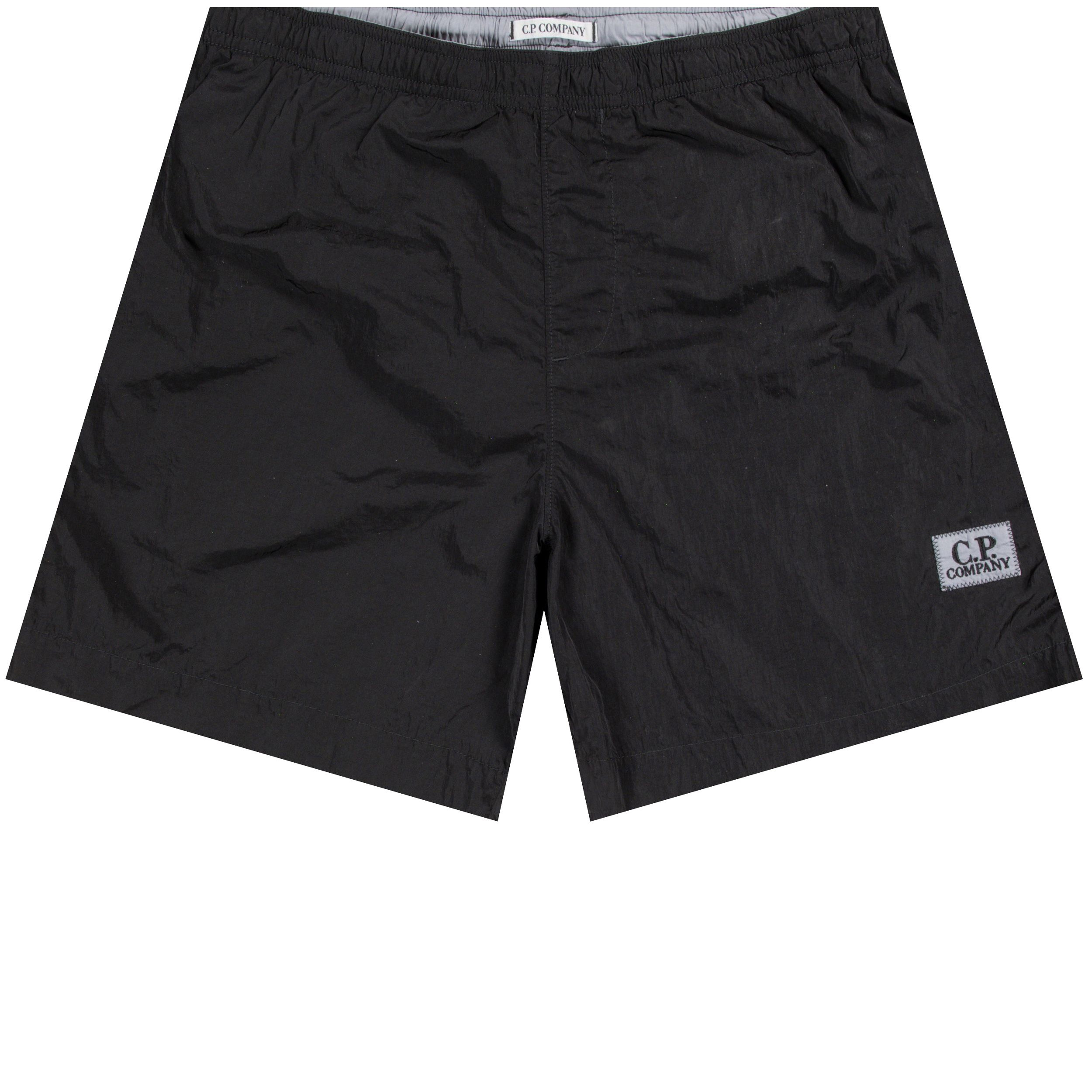 CP Company 'Chrome Garment' Dyed Logo Swim Shorts Black