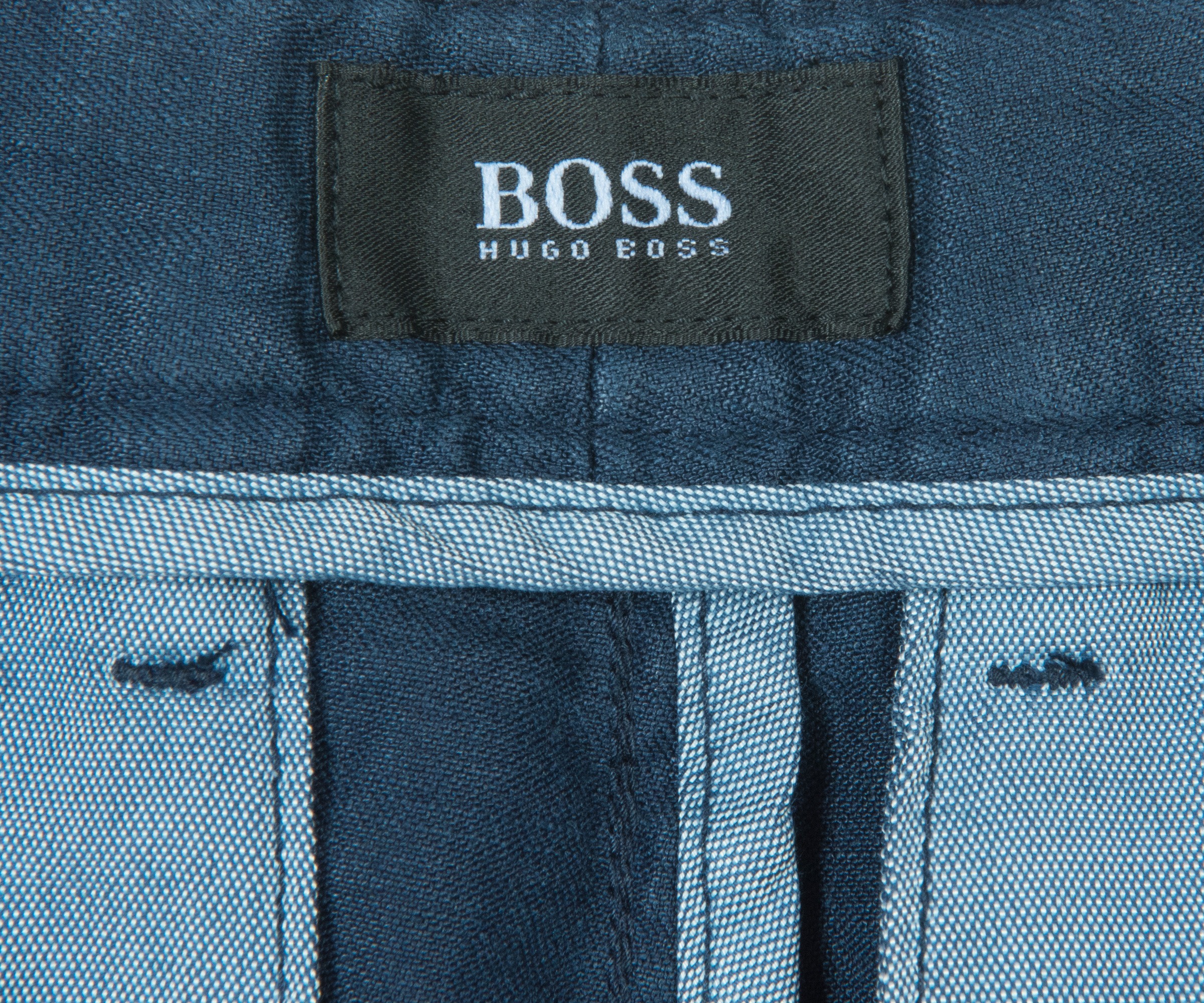 Hugo Boss 'Crigan-Short-D' Linen Casual Shorts Navy