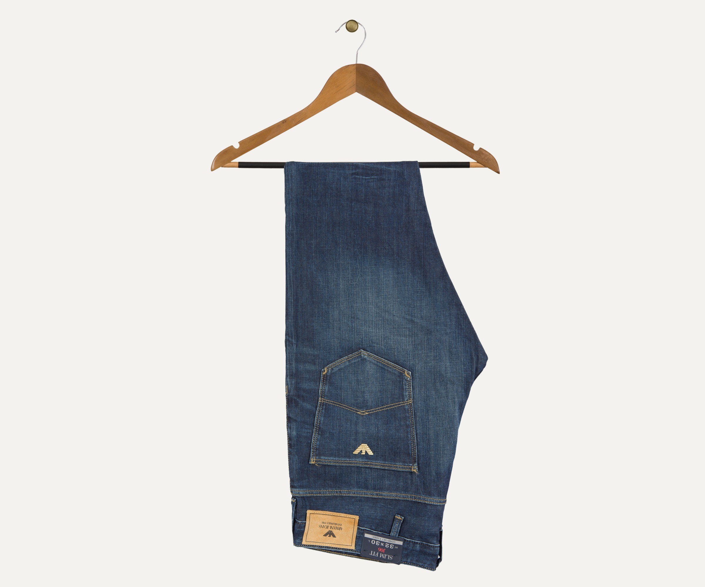 Emporio Armani J06 Slim Fit Dark Wash Gold Jeans Blue