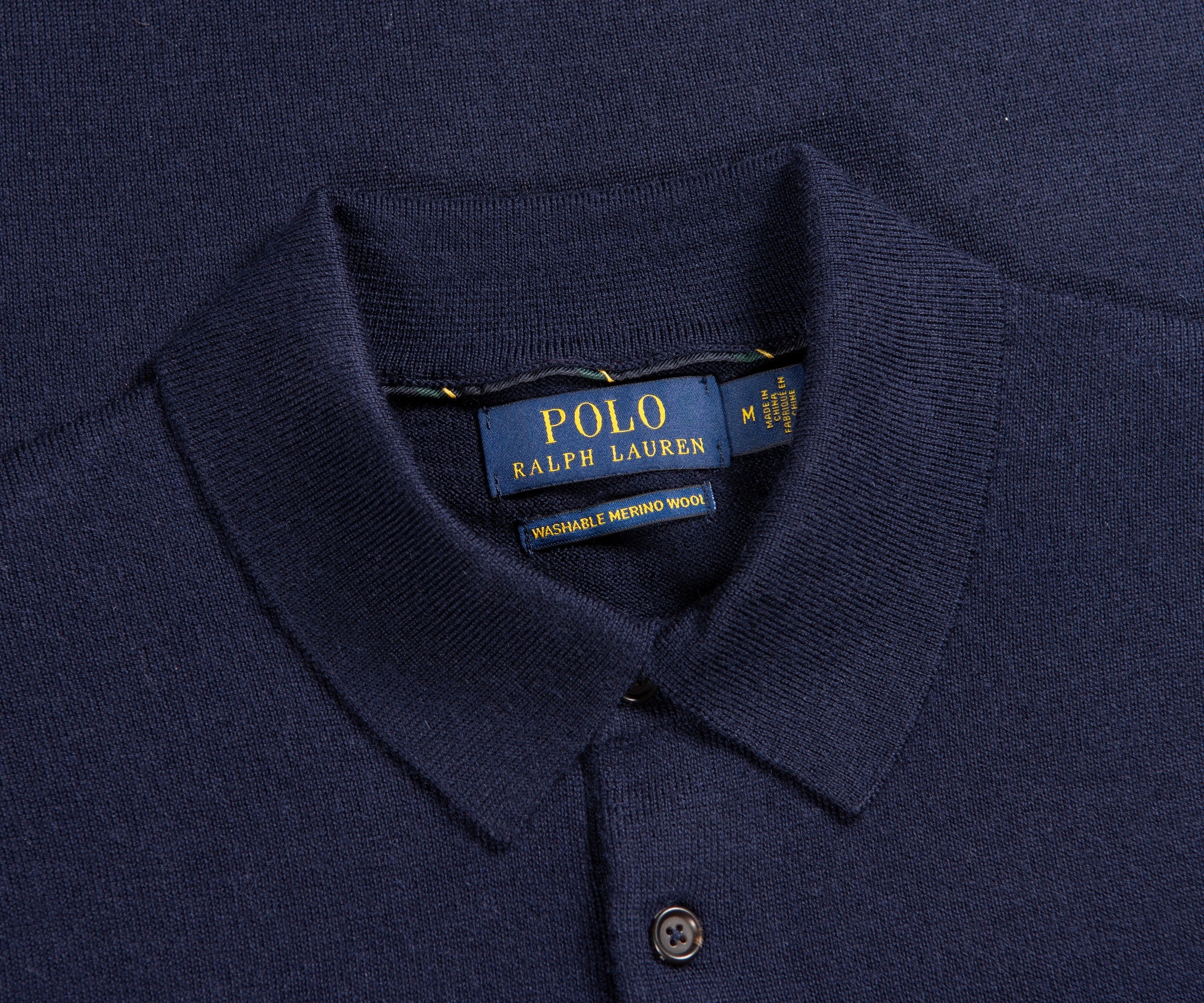 Polo Ralph Lauren Washable Long Sleeve Merino Wool Polo Navy