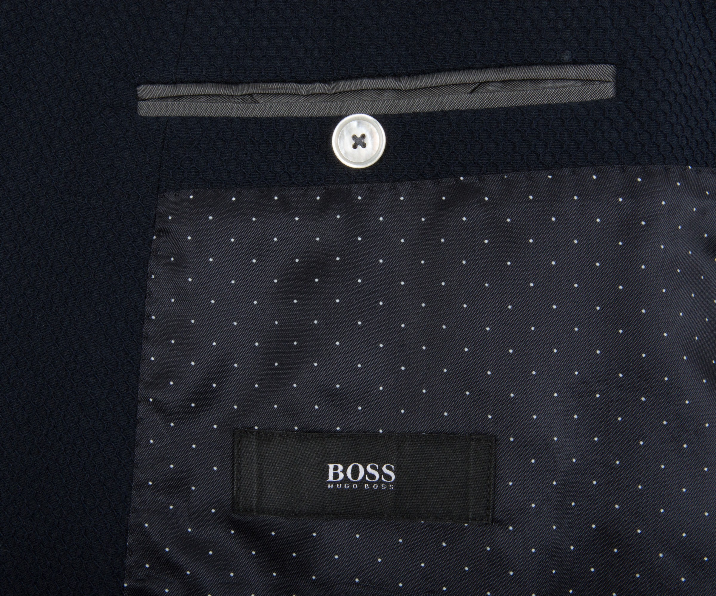 Hugo Boss Two Button Flannel Blazer Navy