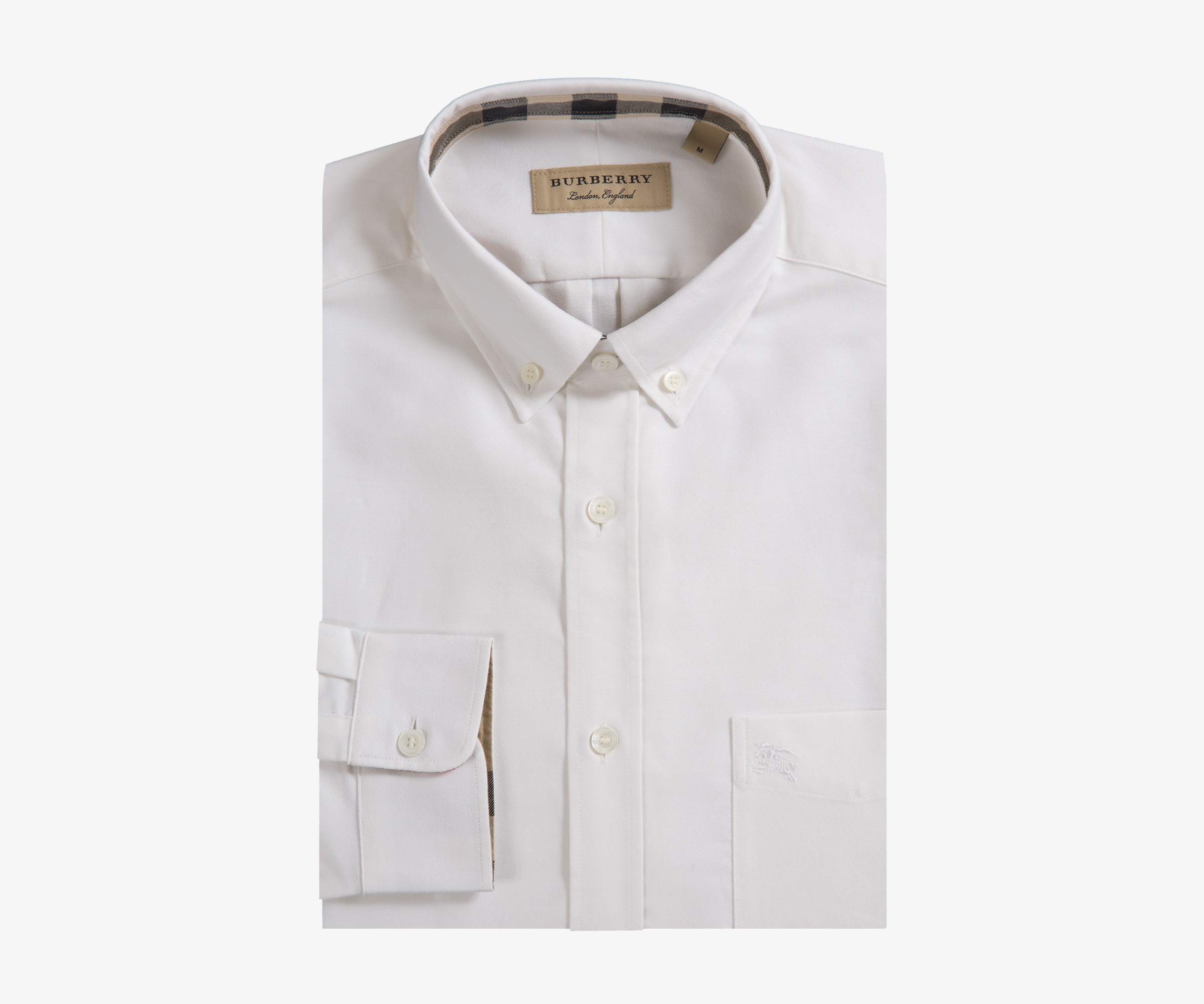 Burberry 'Reagan' Long Sleeved Cotton Oxford Shirt White