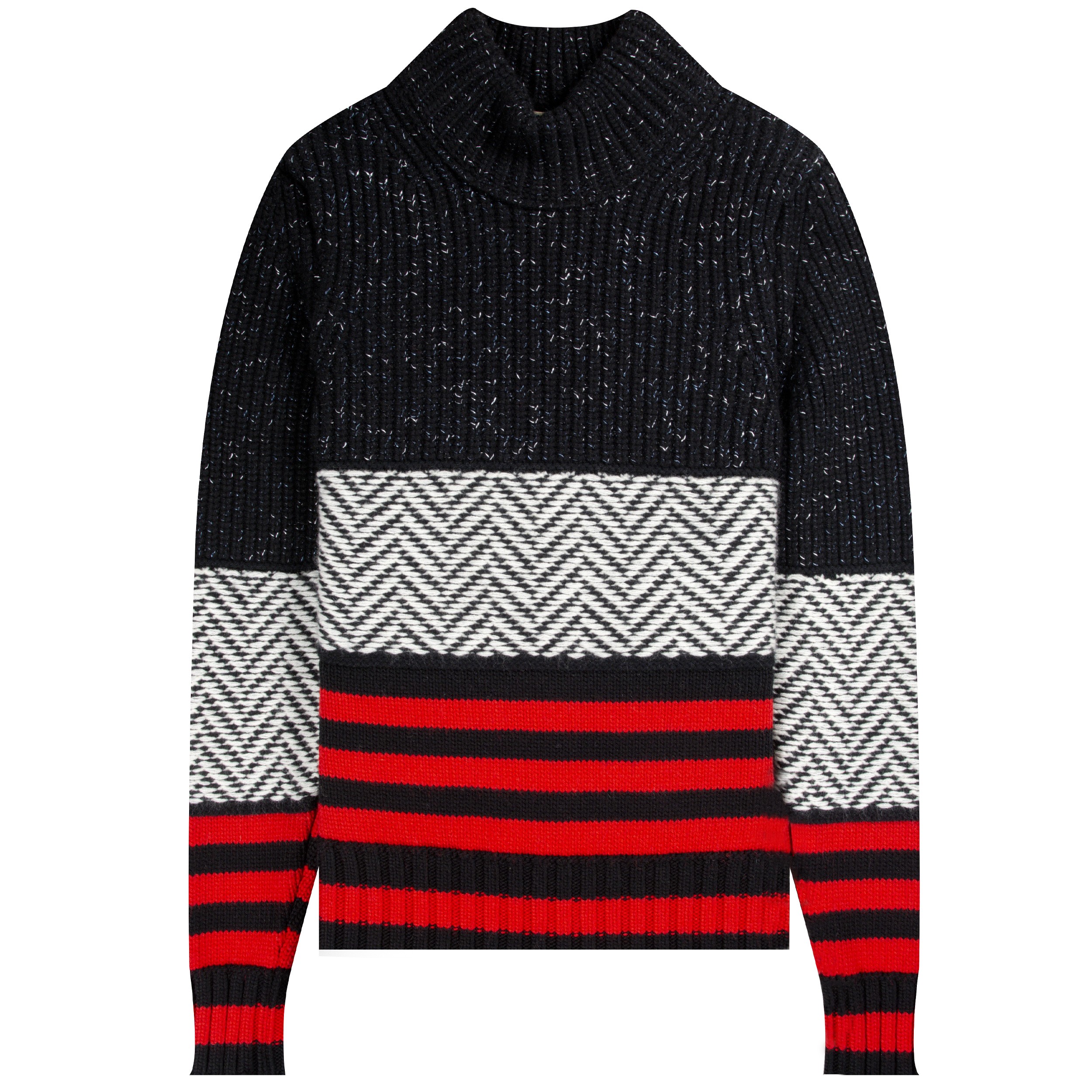 tekst Anklage Glat Burberry 'Brampton' Contrast Knit Wool-Cashmere Blend Sweater Black