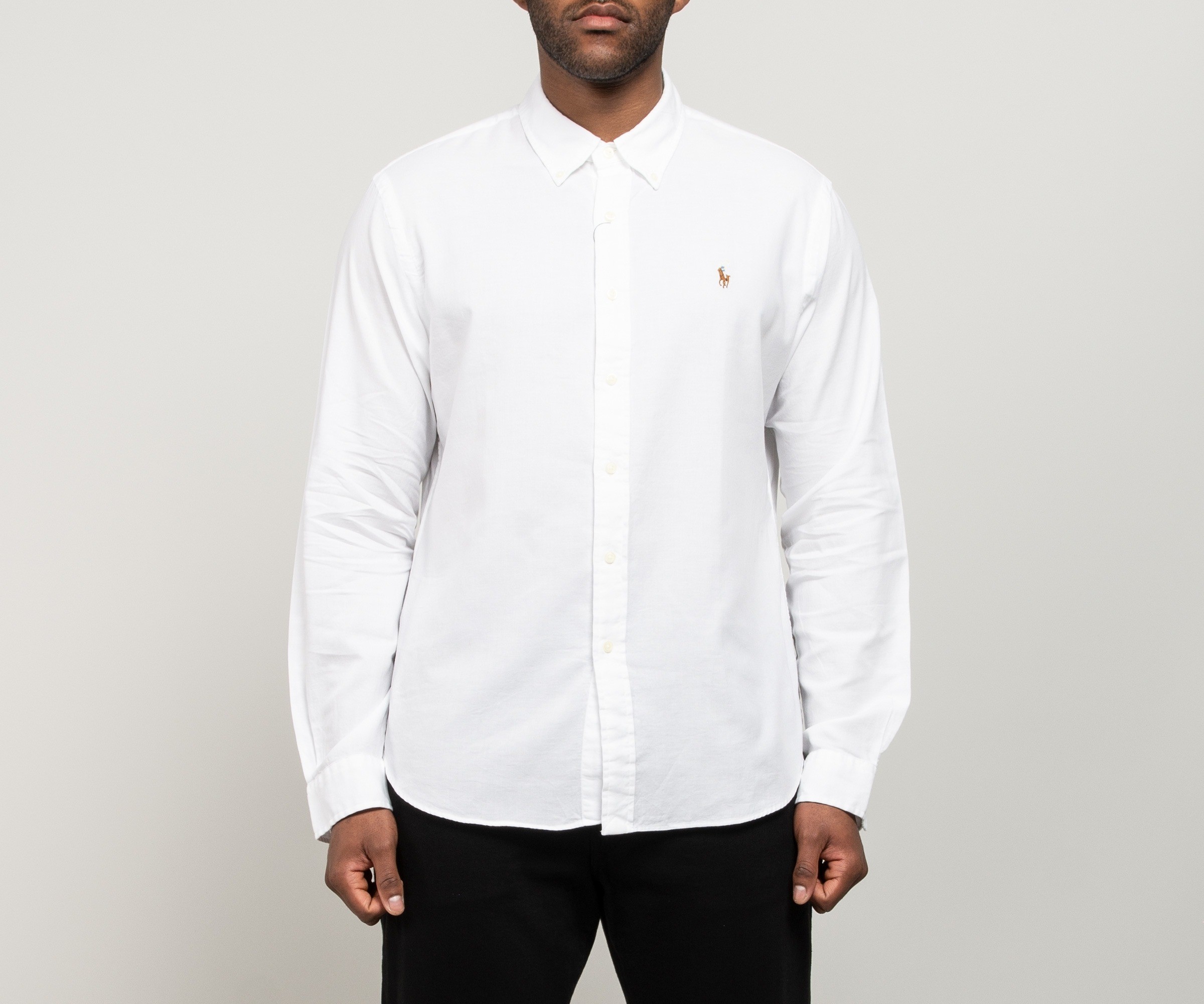 Polo Ralph Lauren Chambray Slim Fit Oxford Shirt White