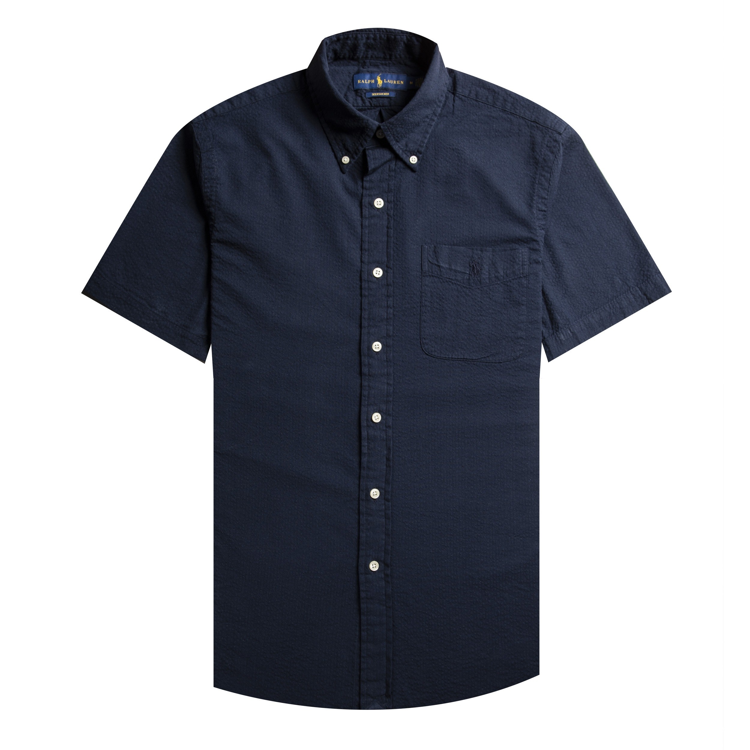 Polo Ralph Lauren Classic Fit Seersucker Short Sleeved Shirt Navy