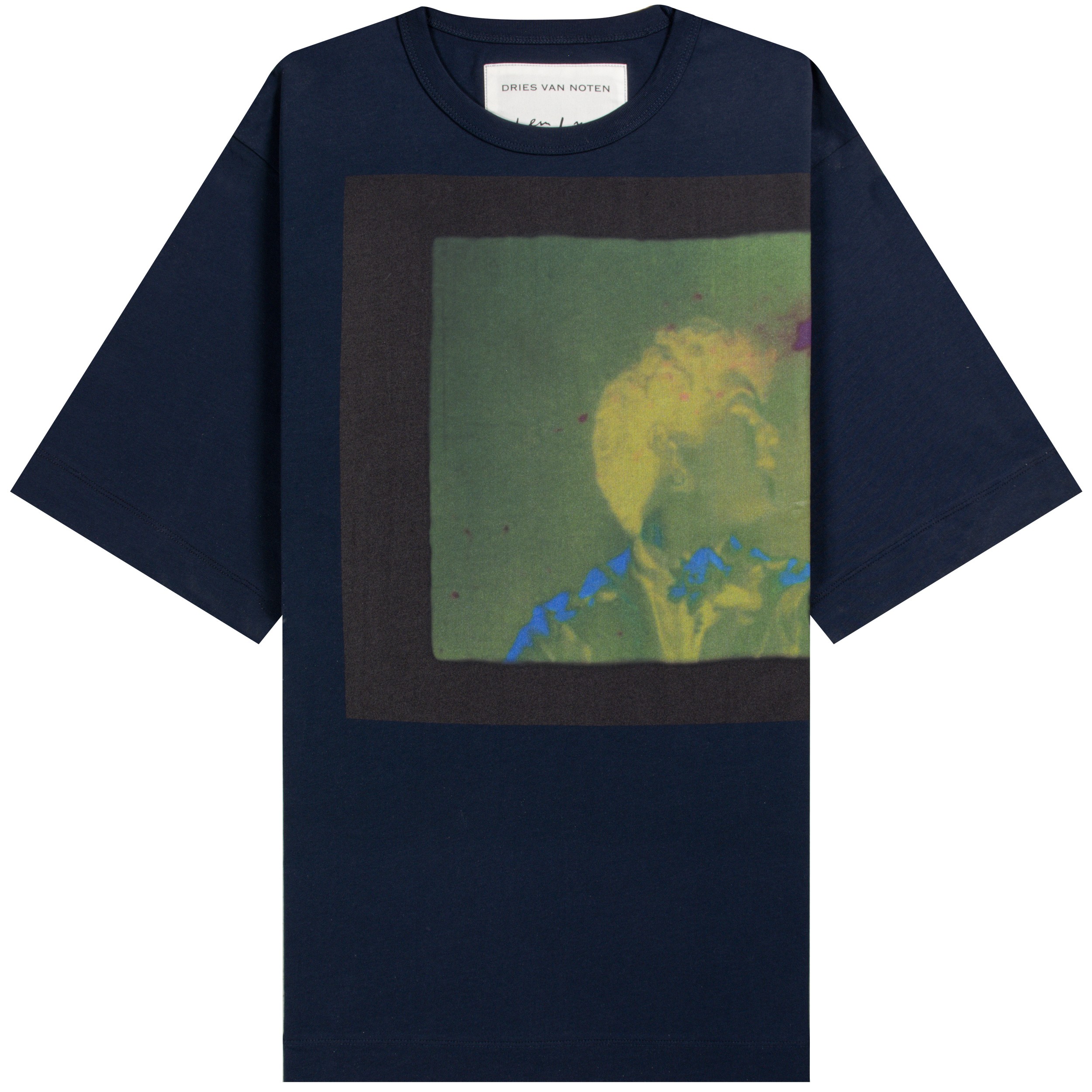 Dries Van Noten Len Lye 'Rainbow Dance' Print T-Shirt Navy