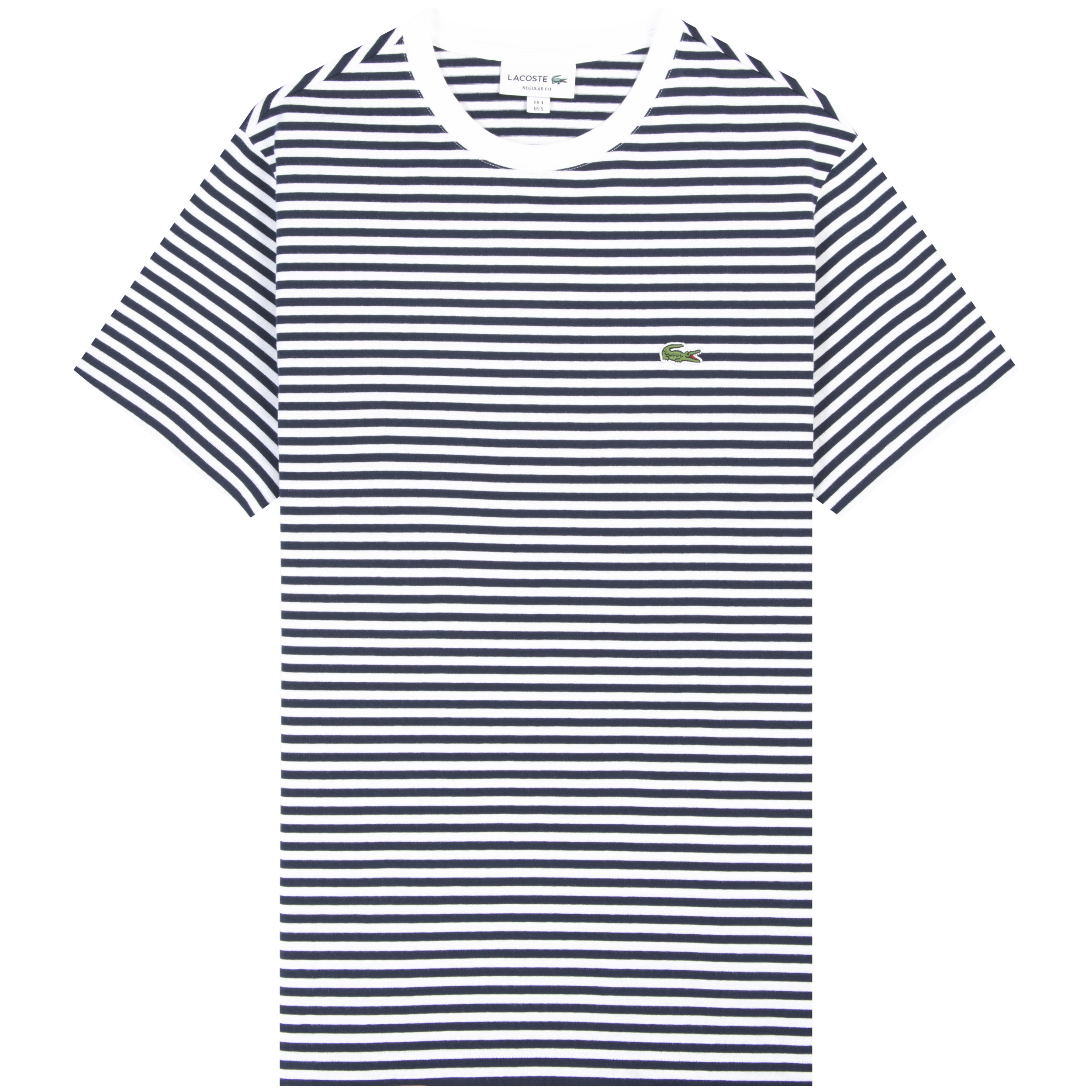 dato ur nød Lacoste 'Crew Neck' Striped T Shirt White/Navy