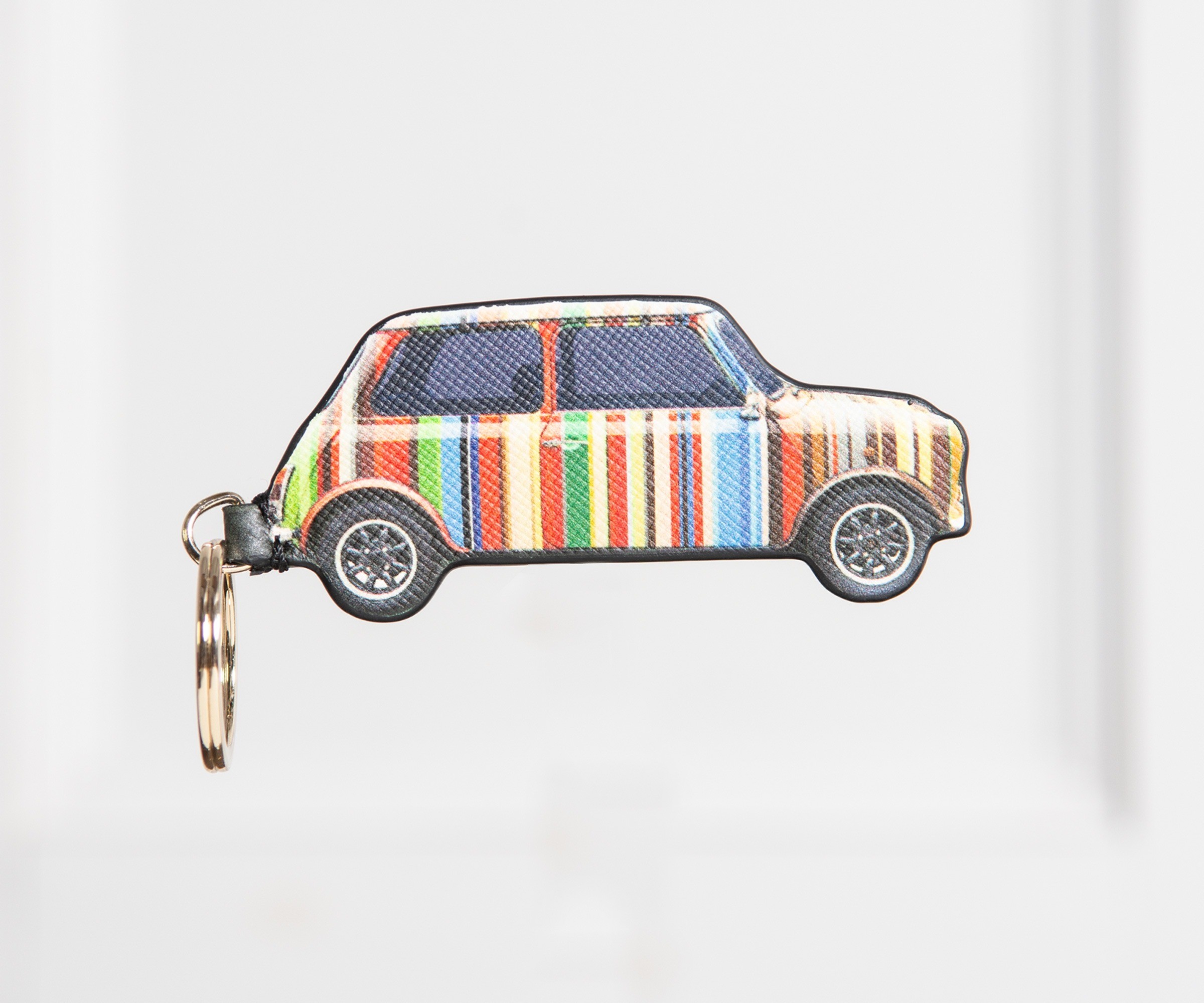 PAUL SMITH MINI Cooper car multi stripe Keyring key fob charm in dust bag