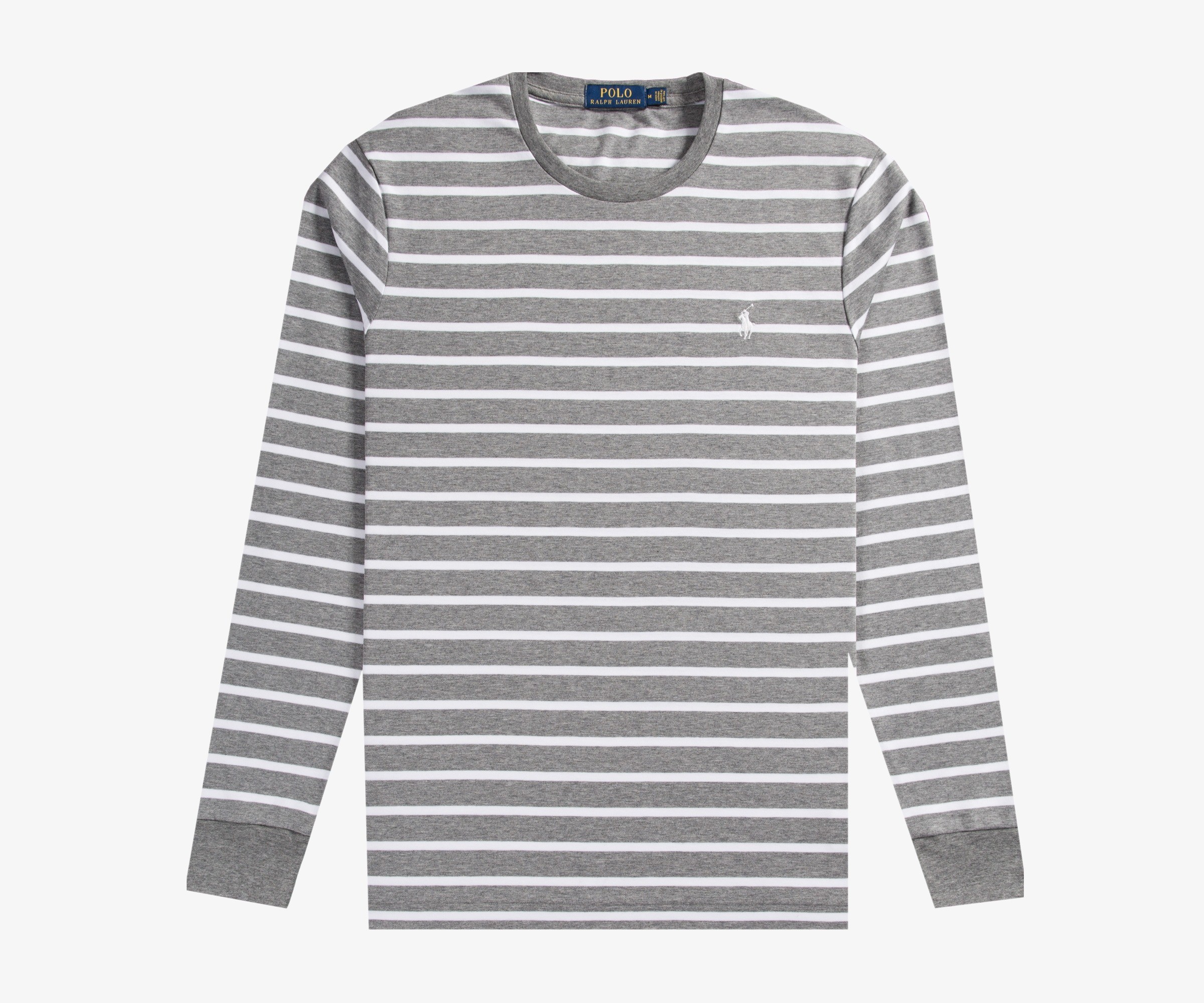 Polo Ralph Lauren Long Sleeve Crew Neck Striped T-shirt Grey/White