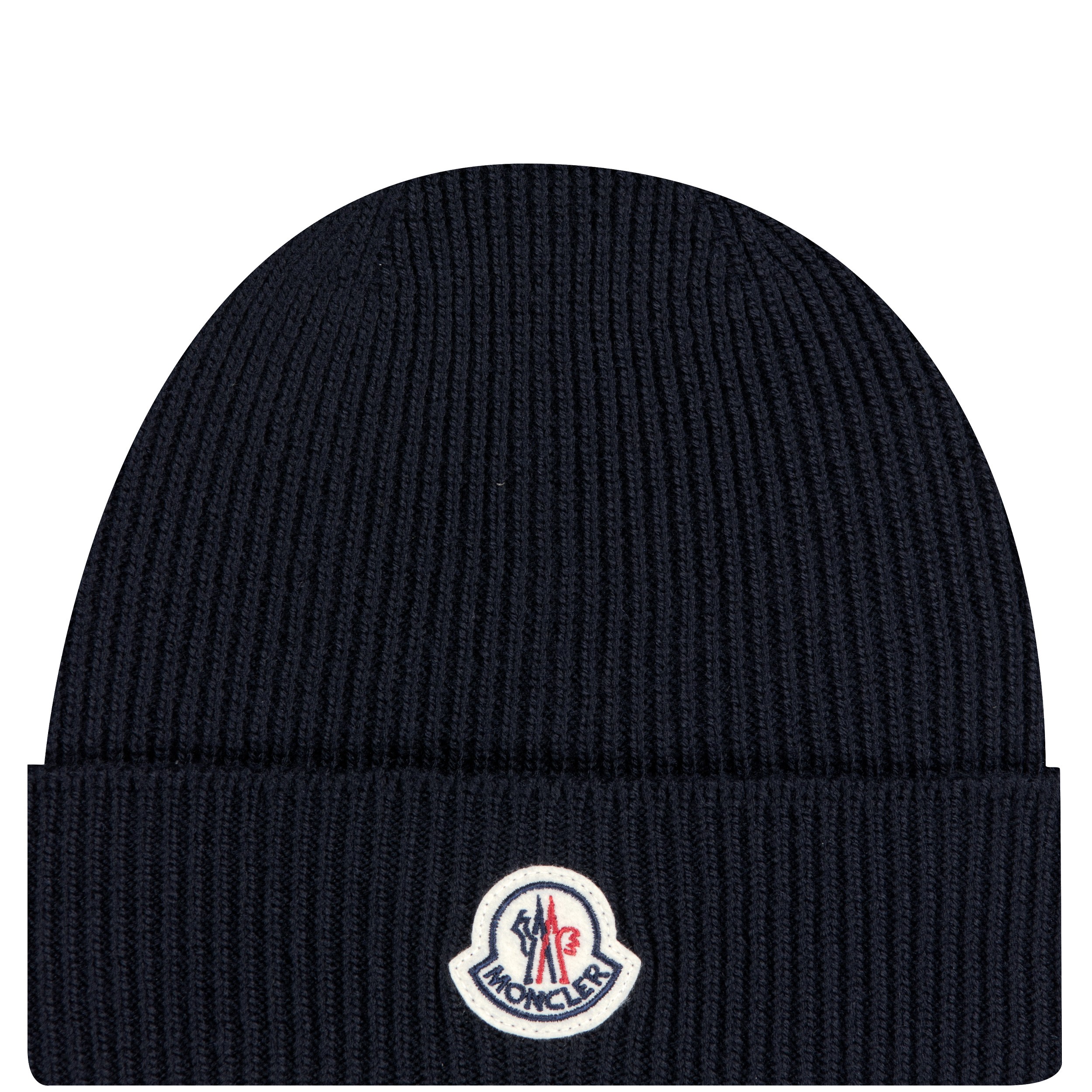 Moncler Classic Wool Beanie Hat Navy