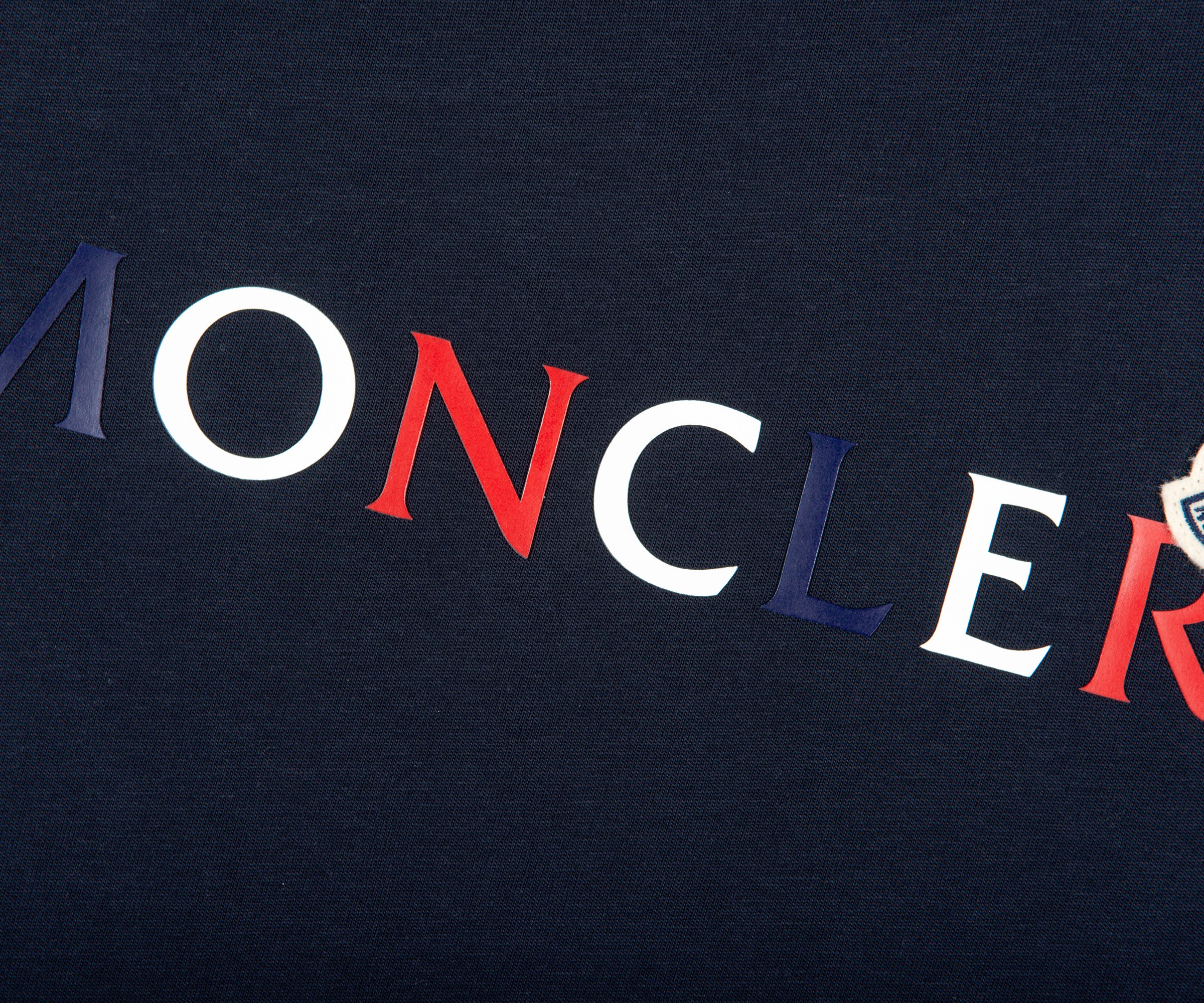 Moncler 'Text Logo' T-shirt Navy