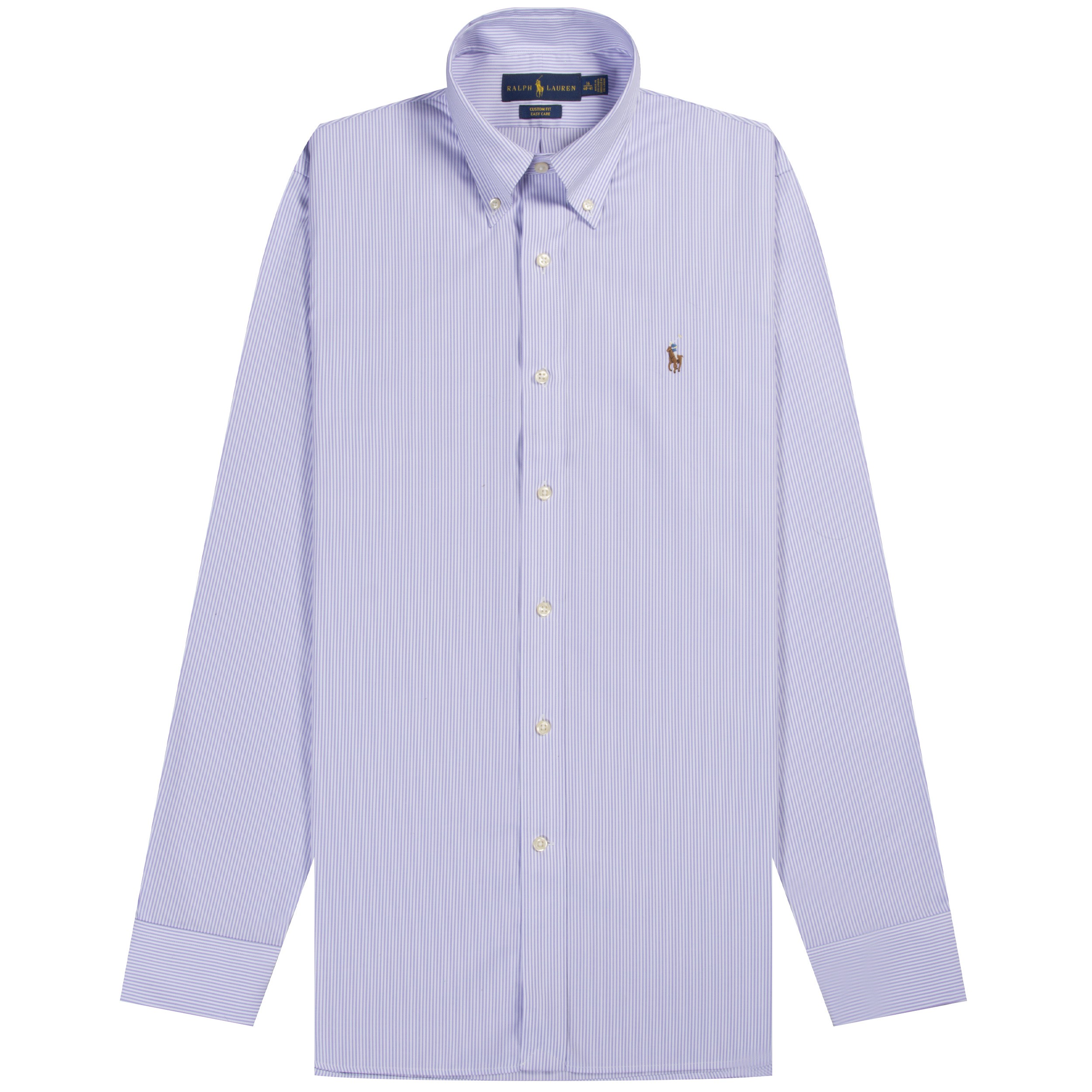 Polo Ralph Lauren 'Custom Fit' Striped Dress Shirt Purple/White