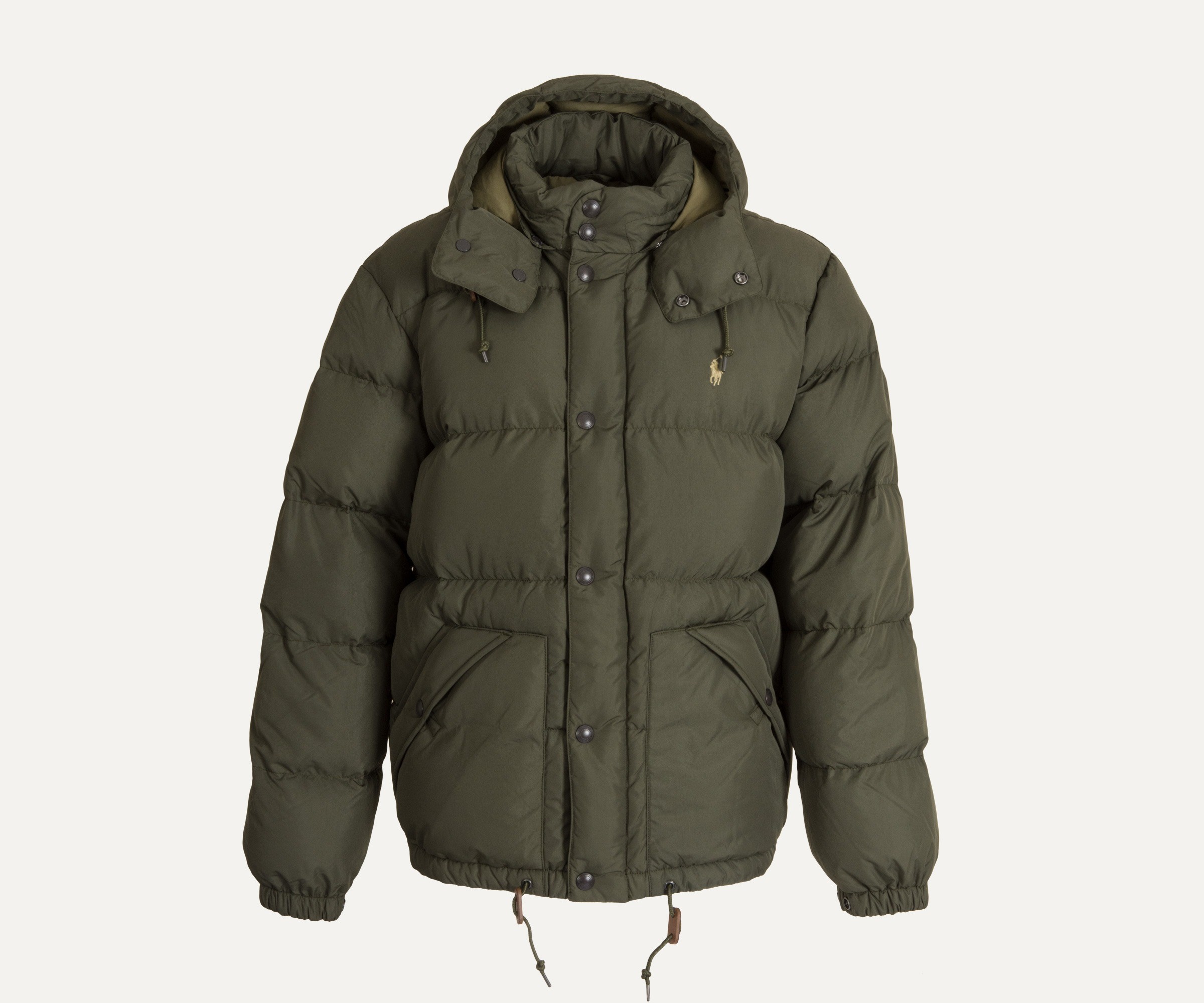 Polo Ralph Lauren Full Zip Hooded Down Jacket Company Olive