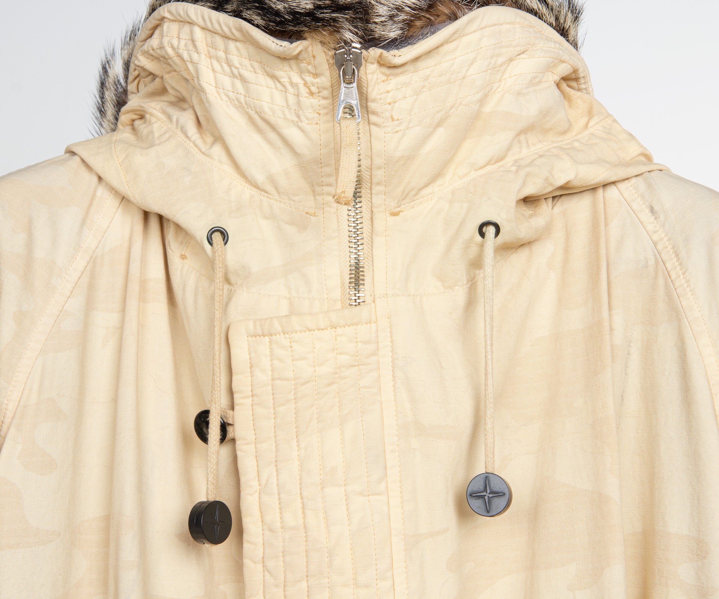 Stone Island Archivio AW90 Ice Camo Jacket with Detachable Fur Hood ...