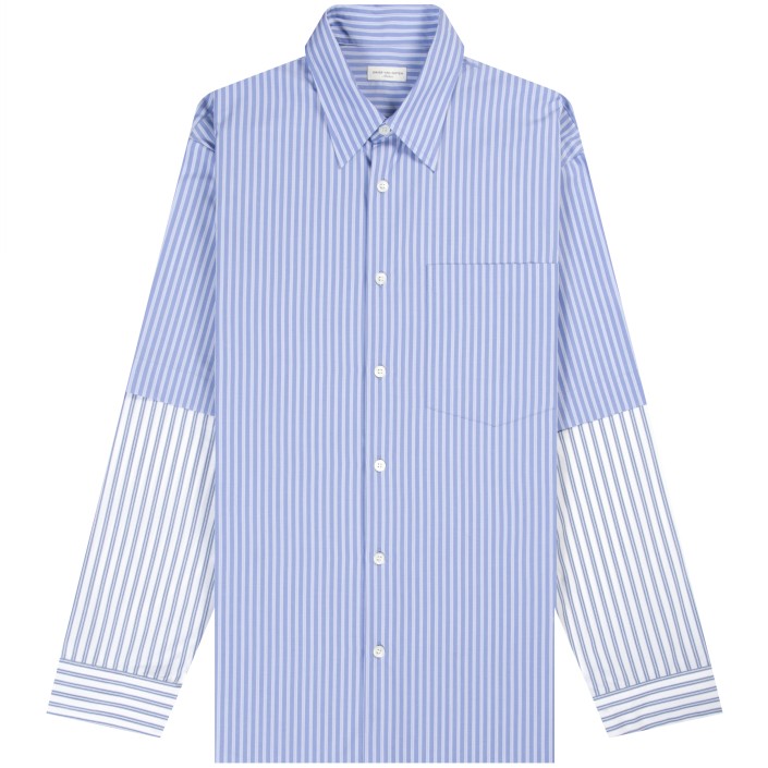Dries Van Noten 'Carle' Thick Stripe Shirt Blue/White