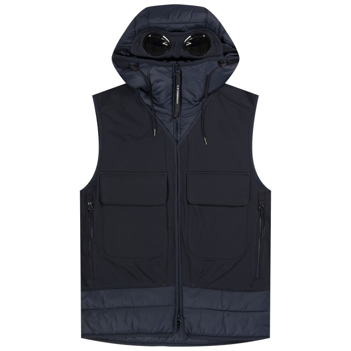 CP Company Shell-R Mixed Goggle Gilet Total Eclipse