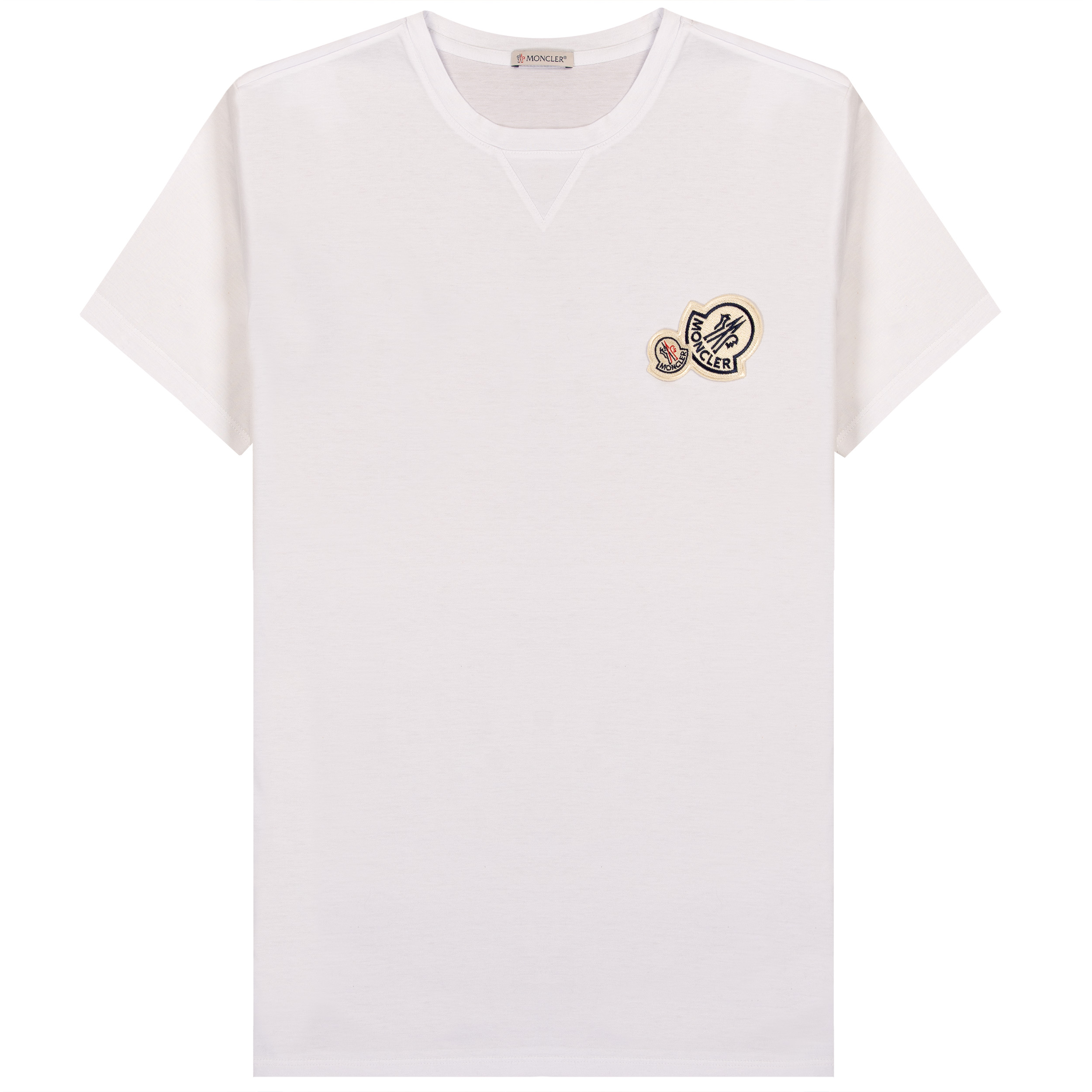 Moncler Slim Fit Double Logo T-Shirt White