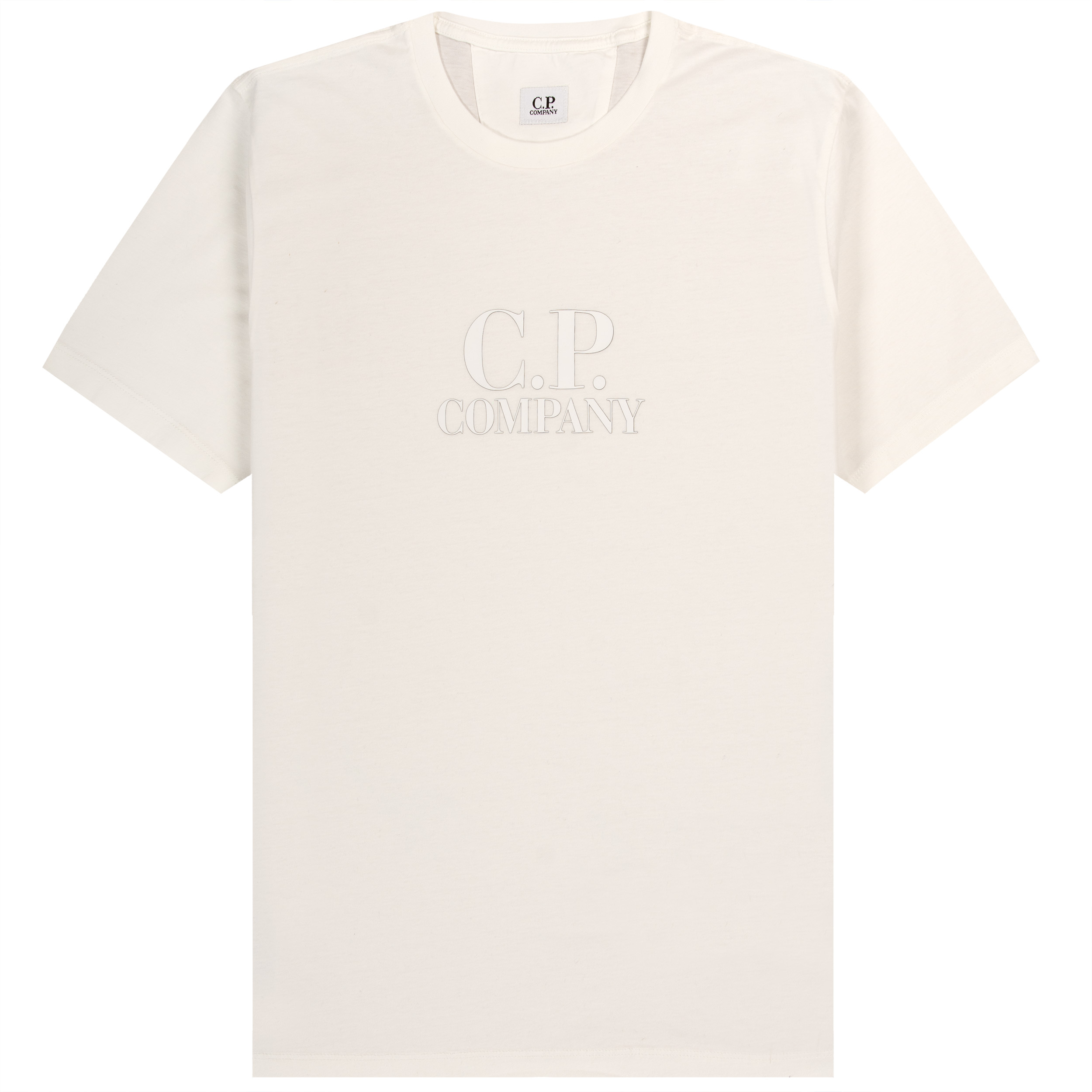 CP Company Classic Logo Chest Print Logo T-Shirt Gauze White