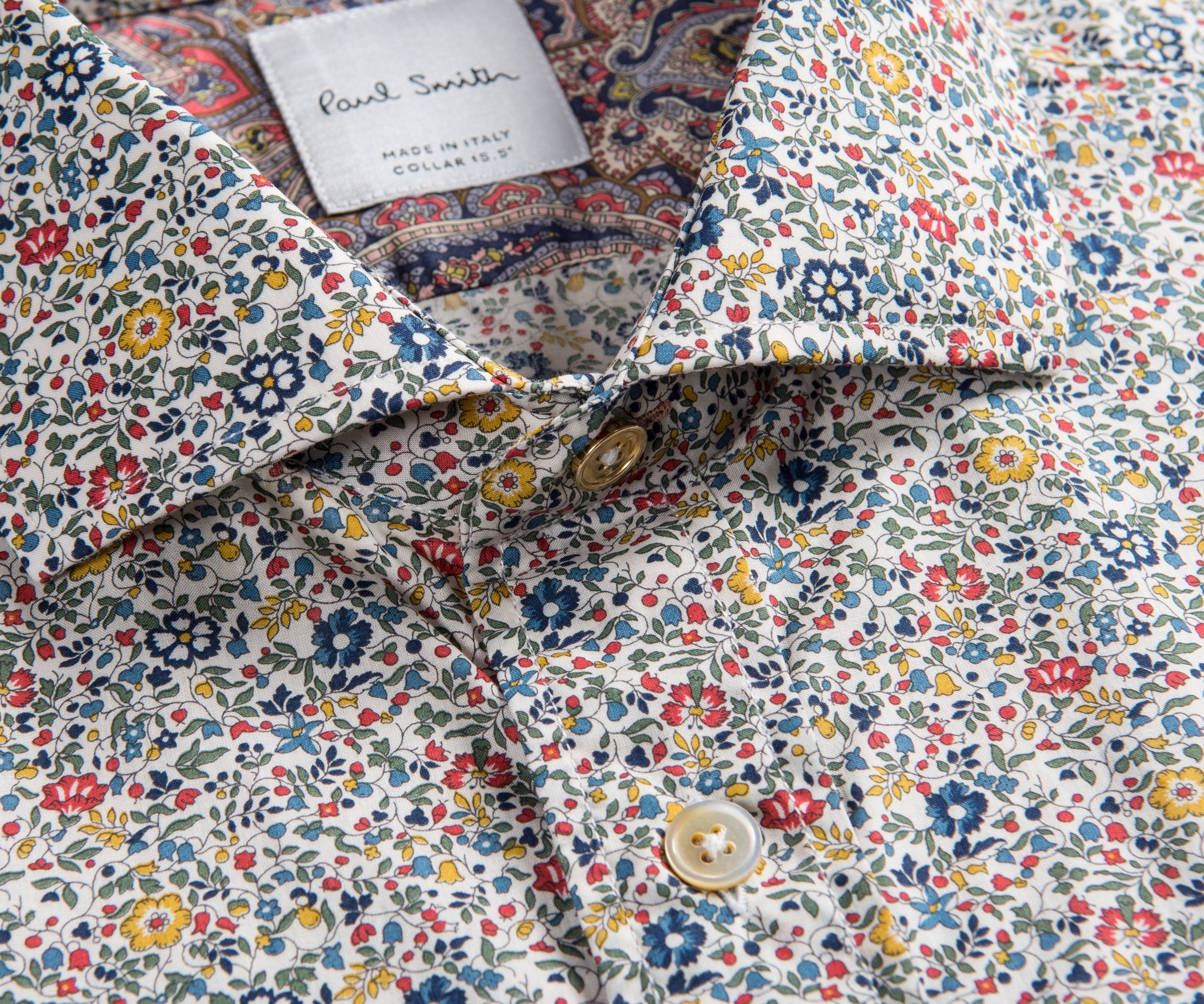 Paul Smith 'Micro Floral' Liberty Print Shirt With Paisley Cuff Lining