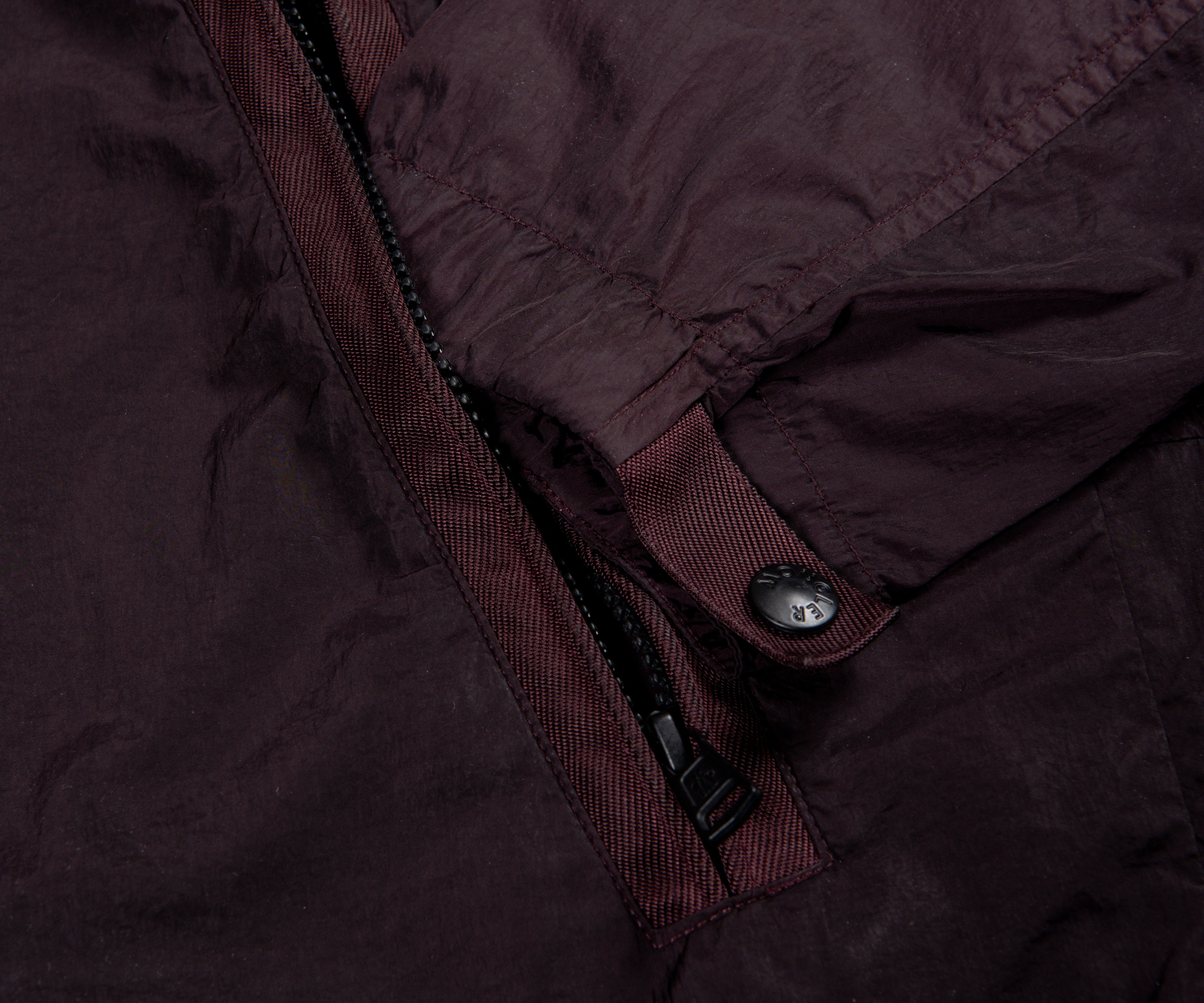 Moncler Scie Crinkle Reps Jacket With Trim Plum