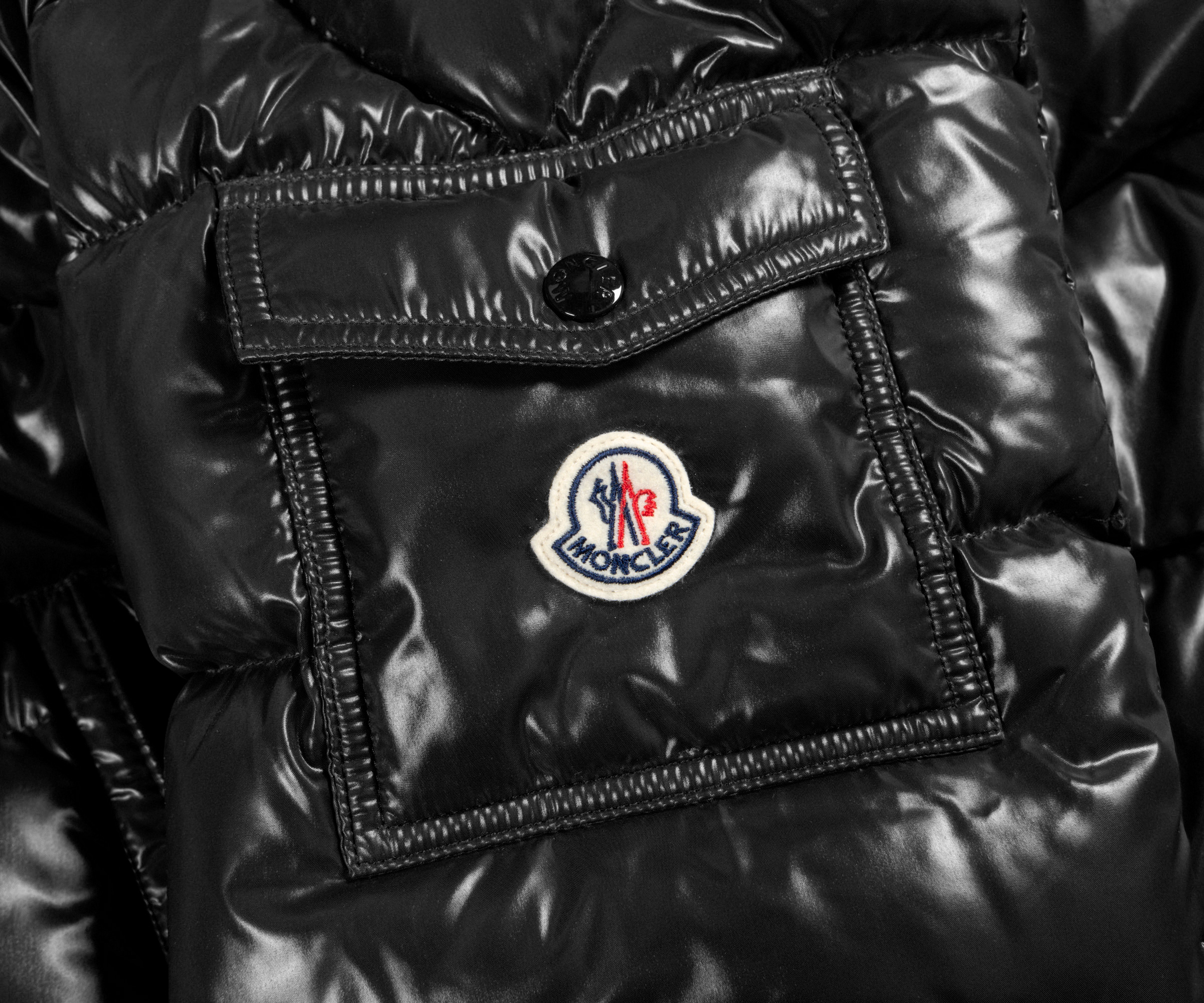 Moncler 'Maya' High Shine Jacket Black