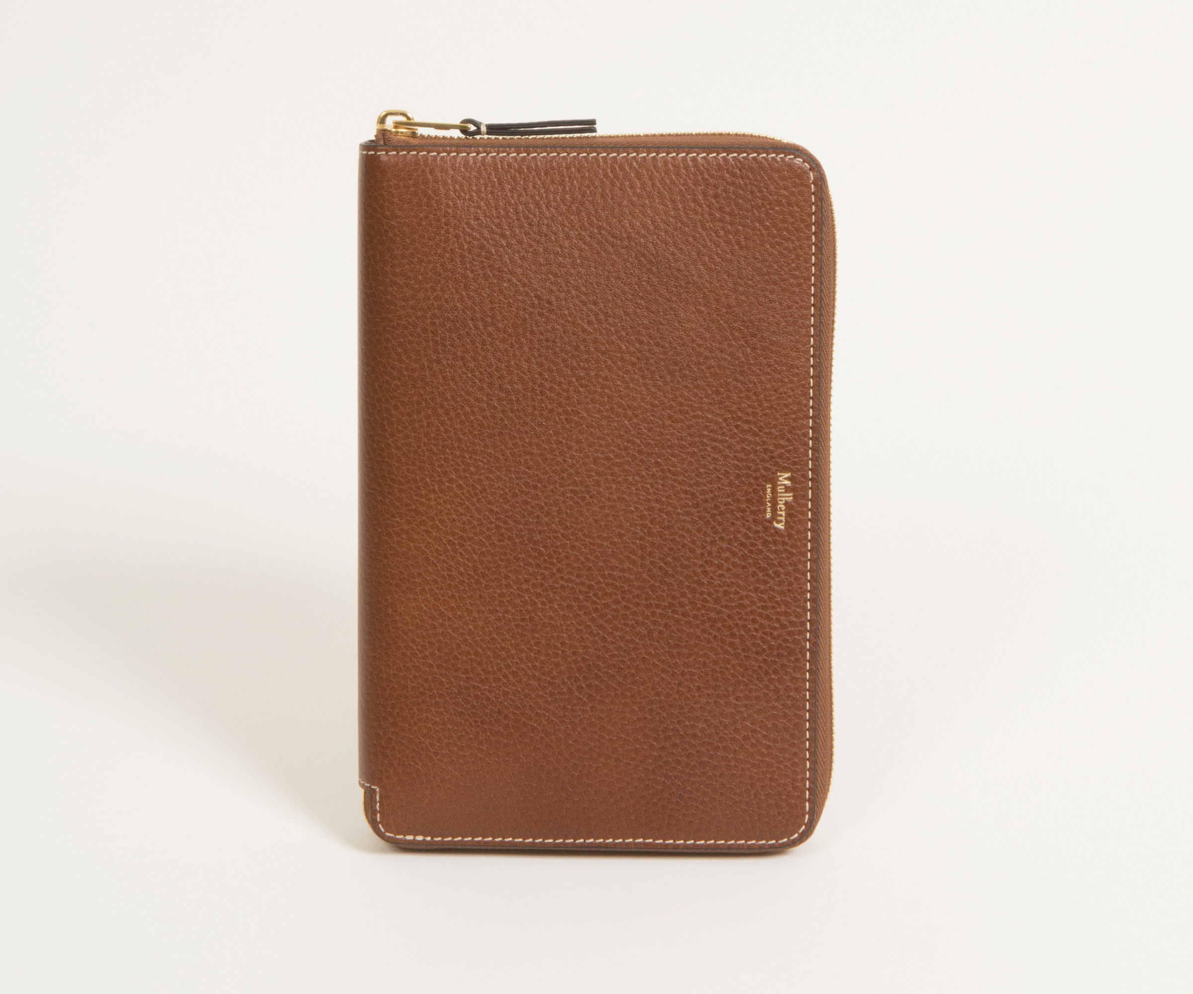 Mulberry Zip Around Travel Wallet Oak Natural Leather