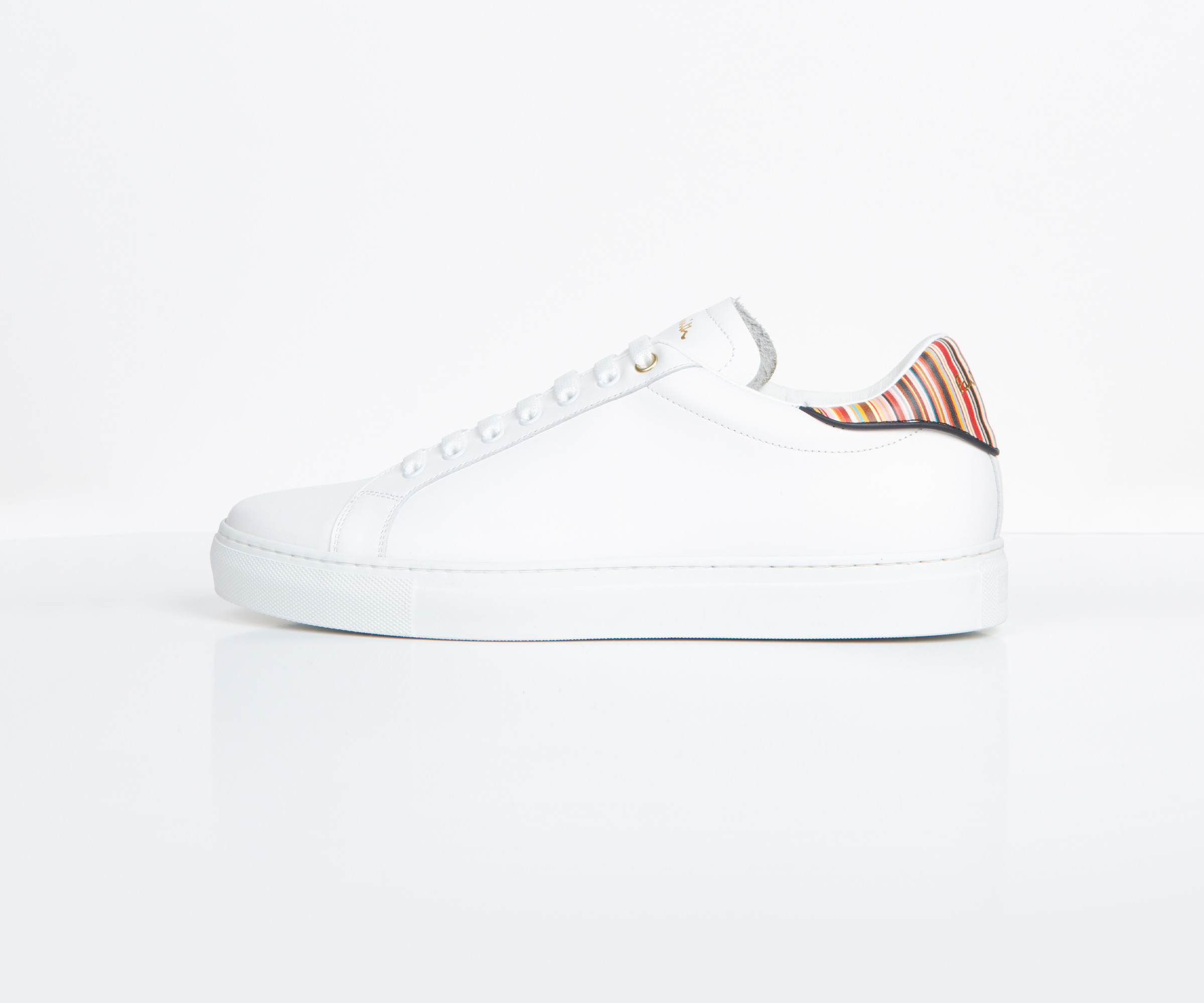 Paul Smith PS 'Beck' Stripe Detail Leather Trainer White