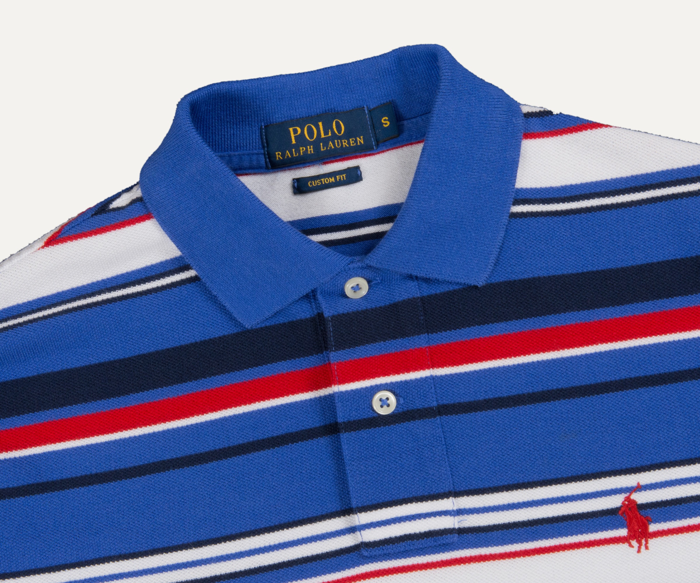 Polo Ralph Lauren Custom Fit Multi Striped Polo Barclay Blue