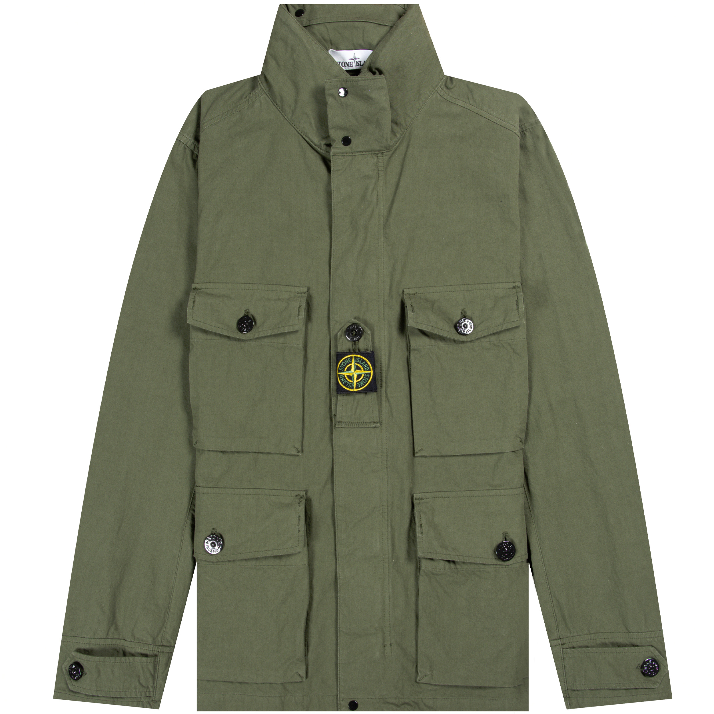 Stone Island 'Field Jacket' With Chest Pockets Olive