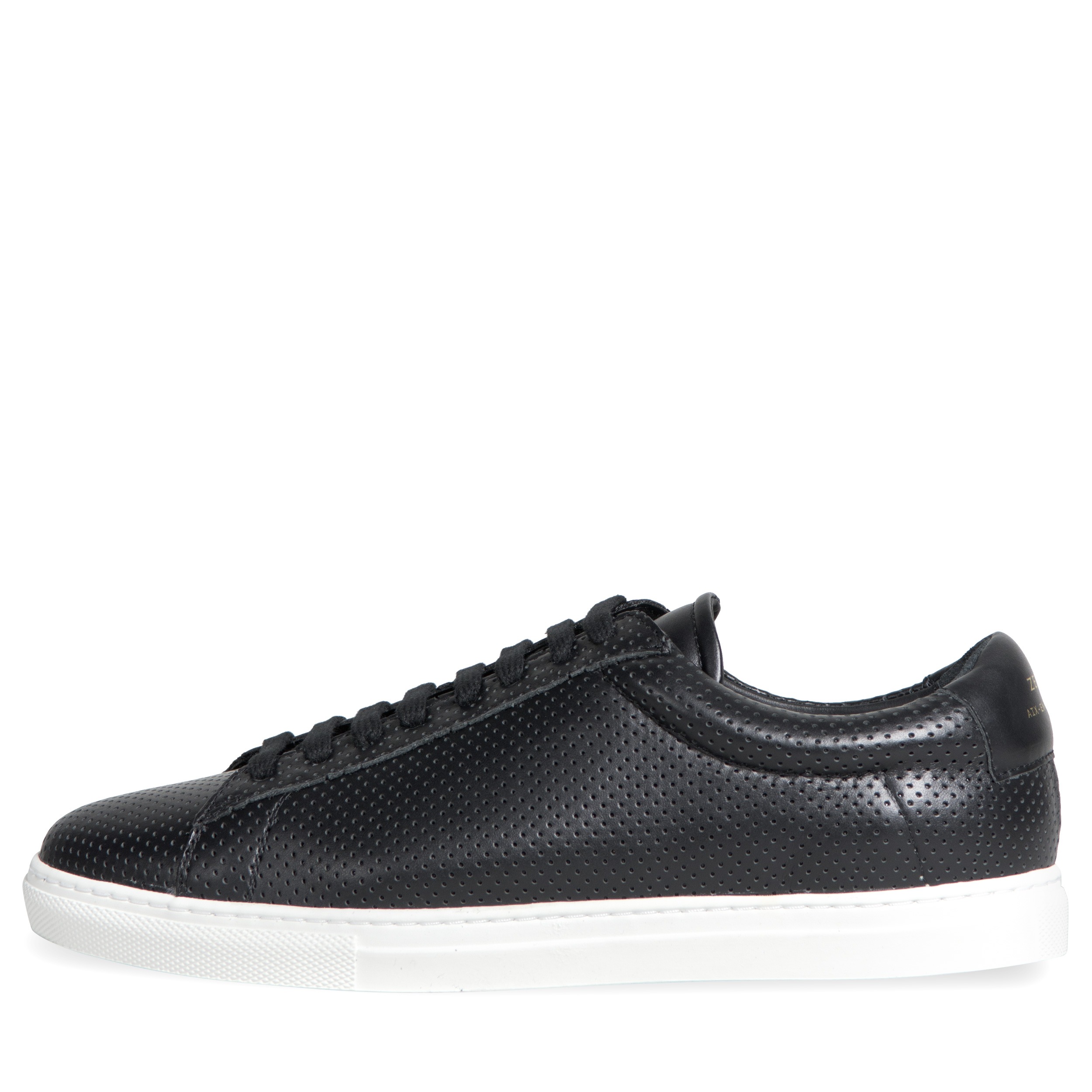ZESPA 'ZSP4' Nappa Perforated Leather Trainer Black
